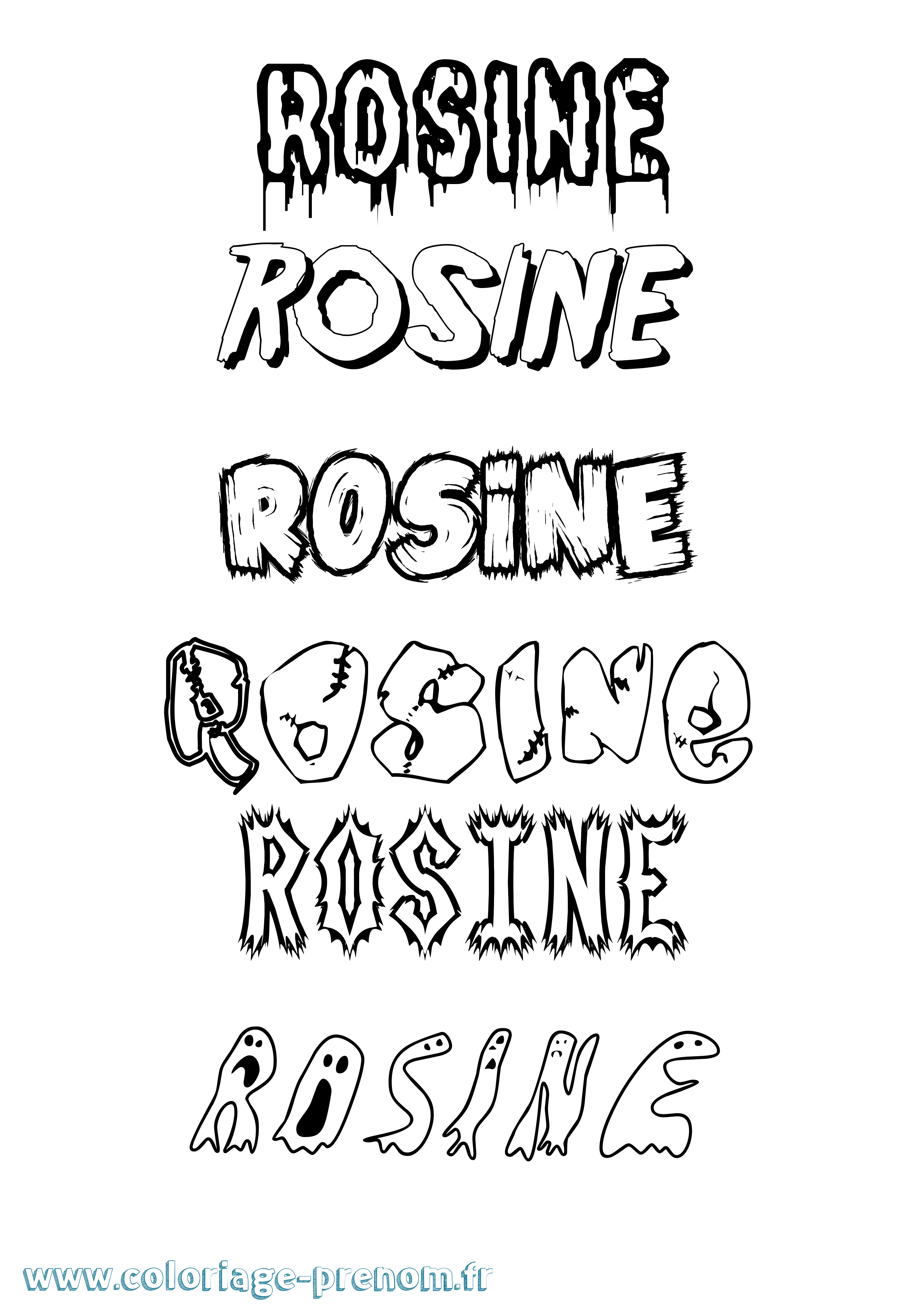 Coloriage Rosine Frisson Coloriage prénom Rosine Frisson