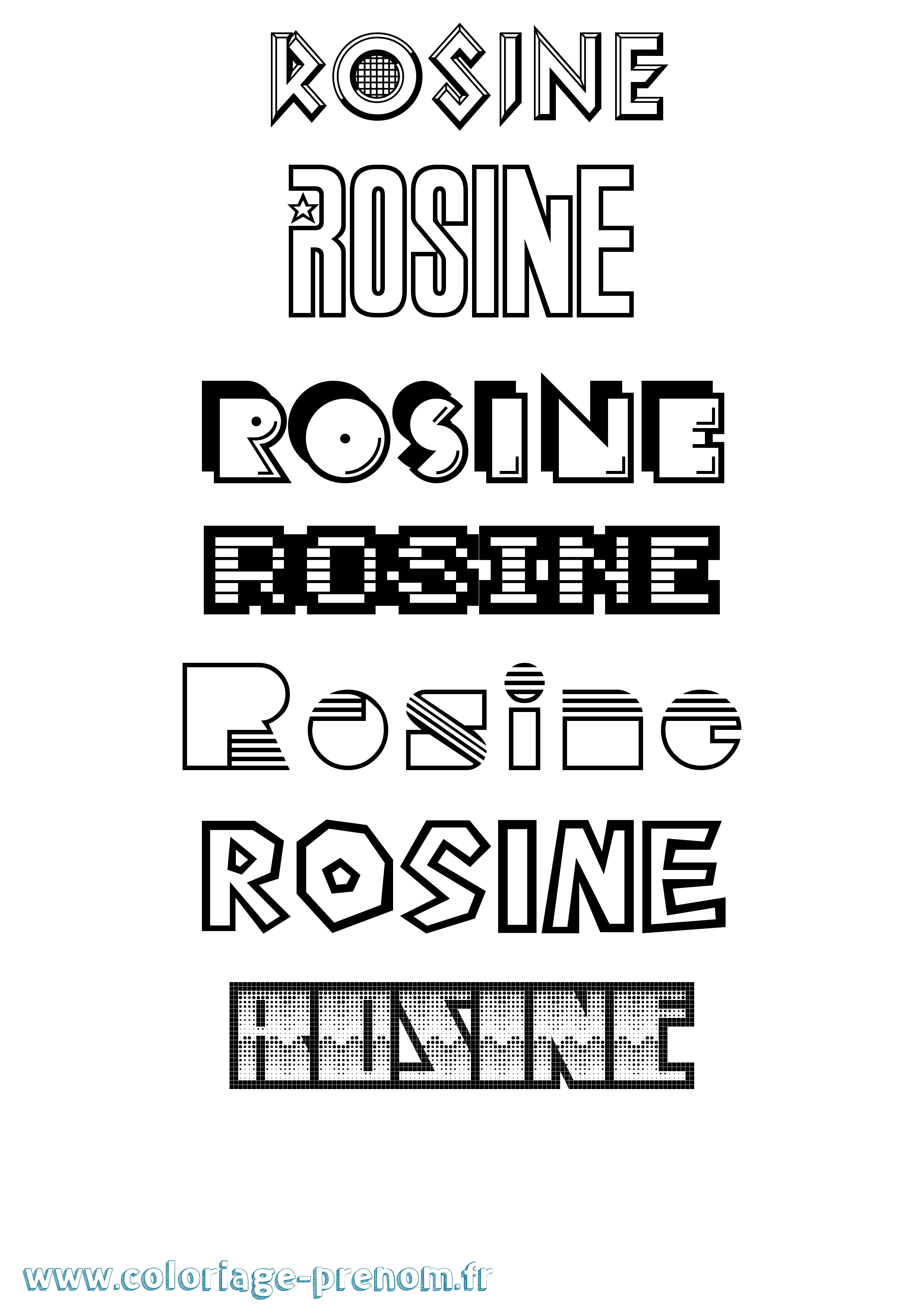 Coloriage Rosine Jeux Vidéos Coloriage prénom Rosine Jeux Vidéos