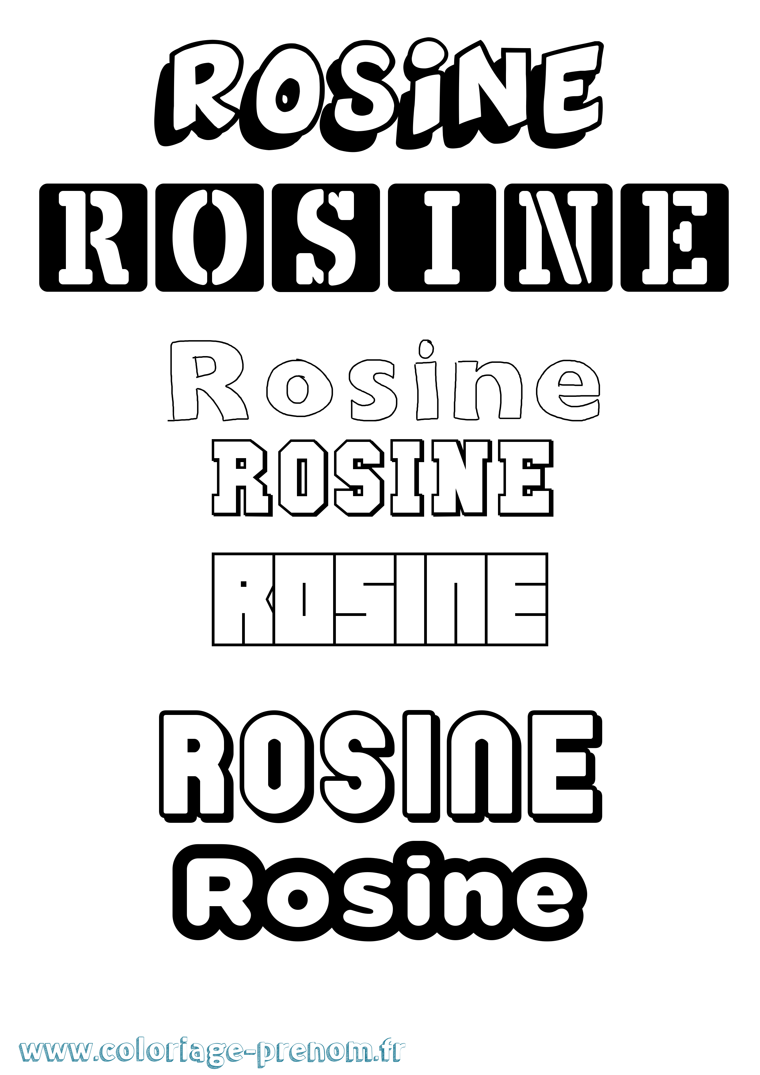 Coloriage Rosine Simple Coloriage prénom Rosine Simple