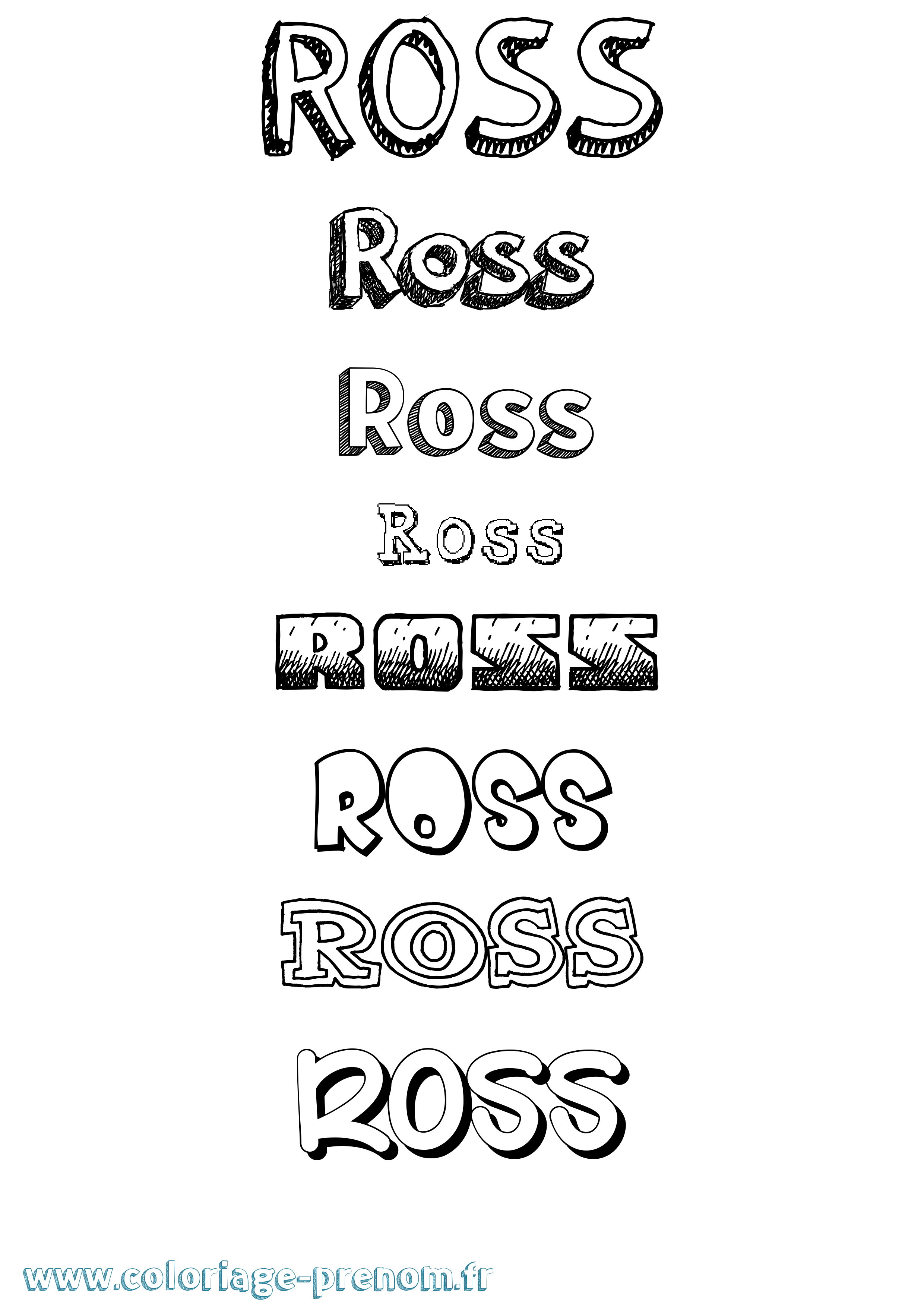 Coloriage Ross Dessiné Coloriage prénom Ross Dessiné