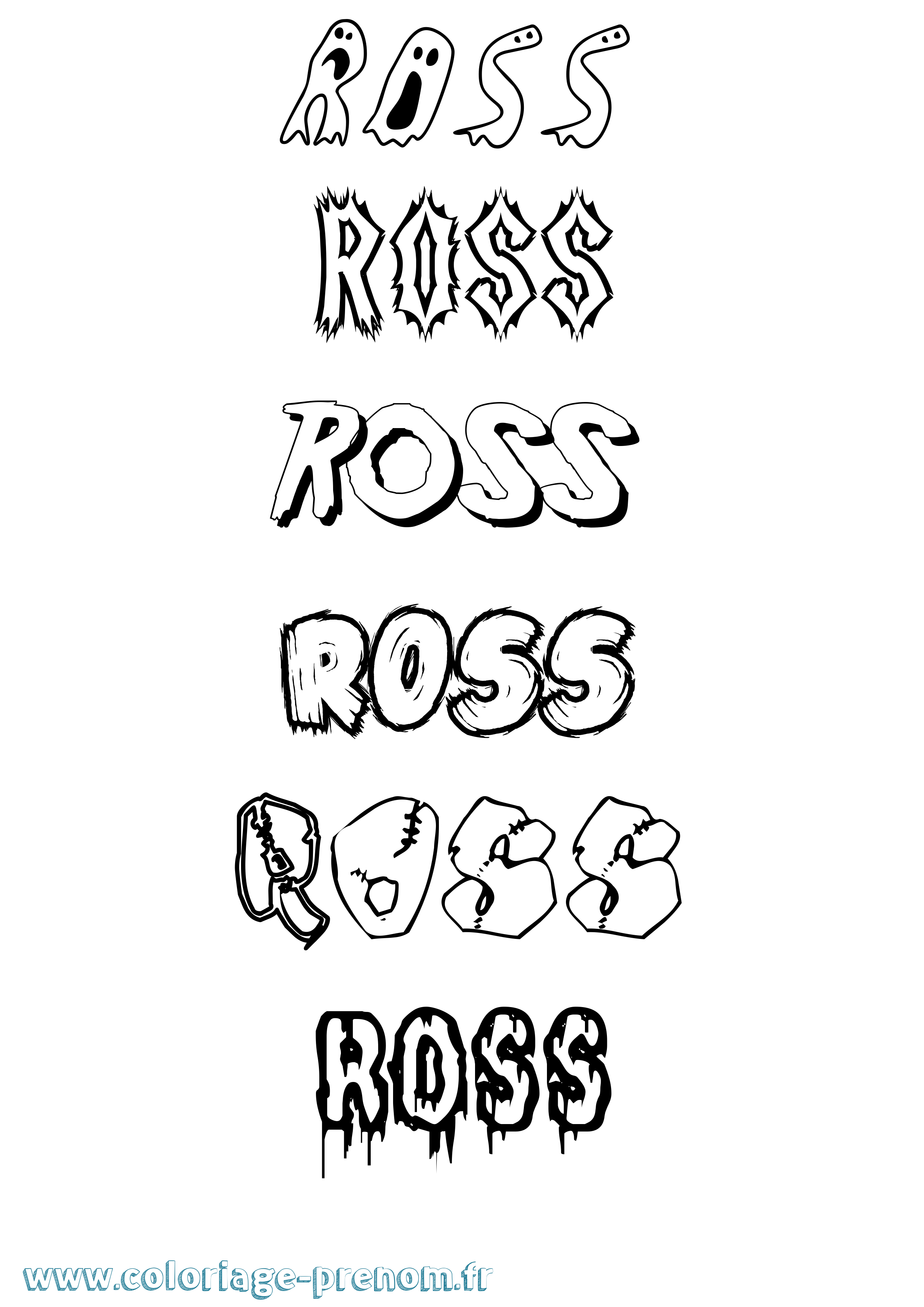 Coloriage Ross Frisson Coloriage prénom Ross Frisson