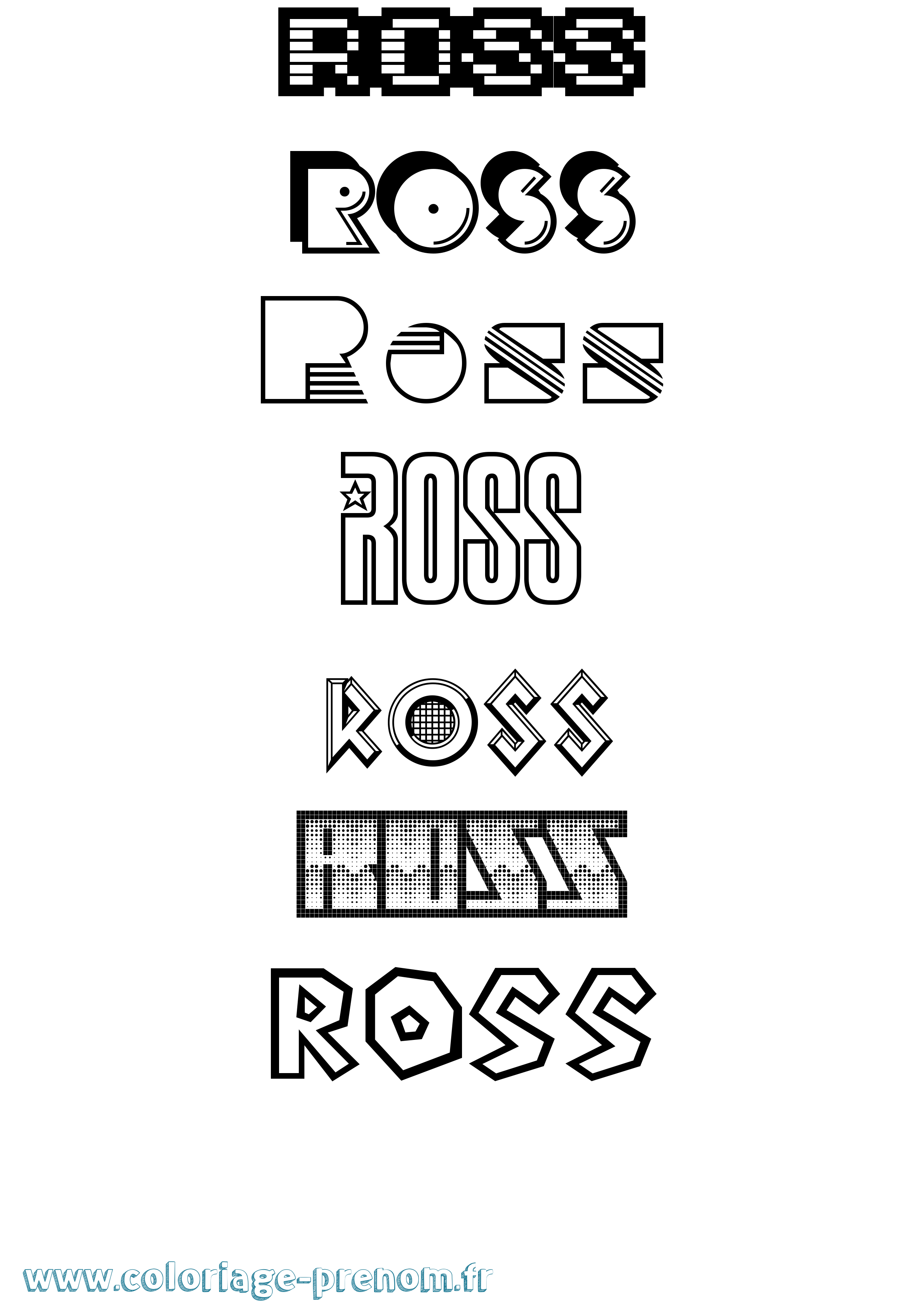 Coloriage Ross Jeux Vidéos Coloriage prénom Ross Jeux Vidéos