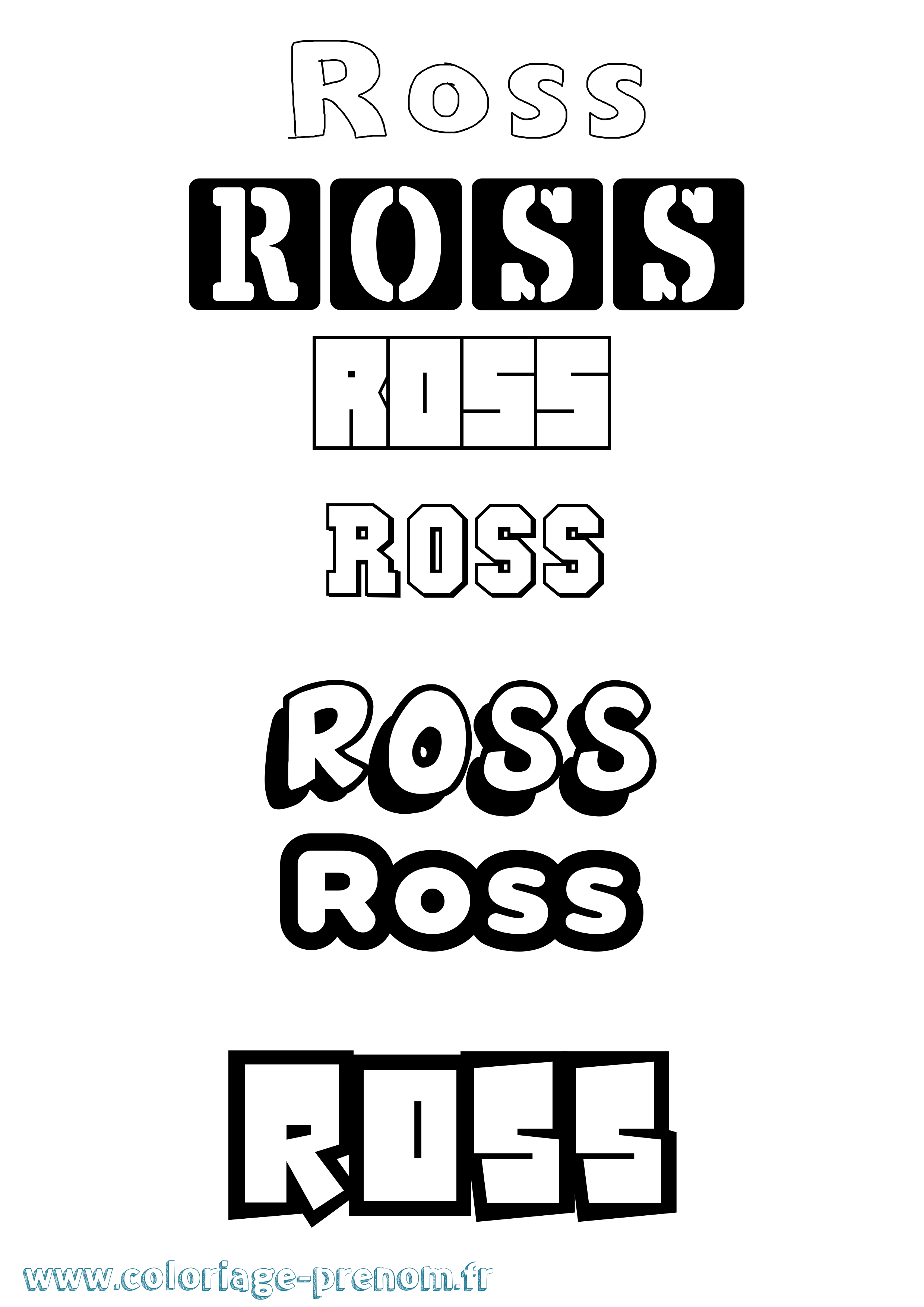 Coloriage Ross Simple Coloriage prénom Ross Simple