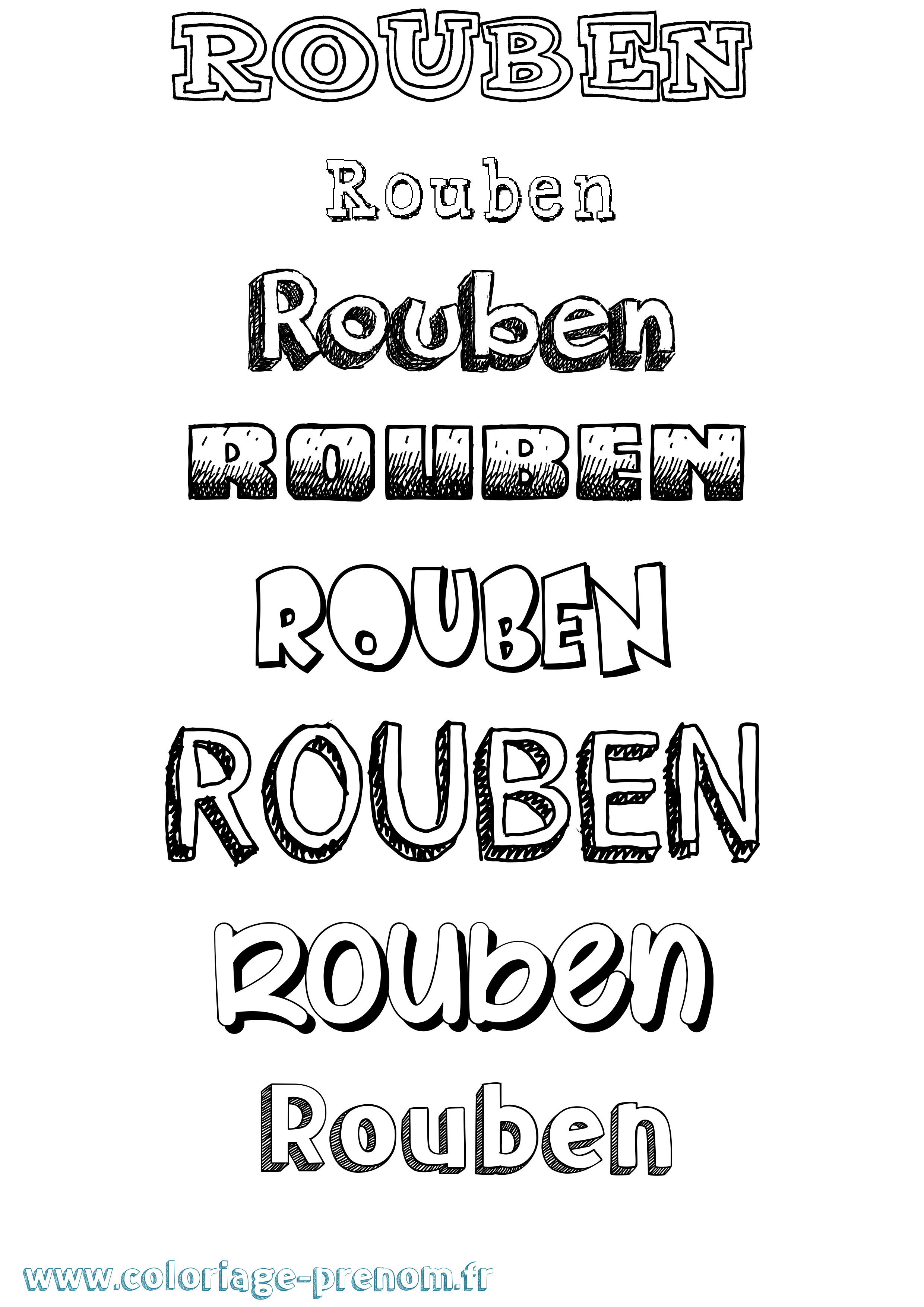 Coloriage Rouben Dessiné Coloriage prénom Rouben Dessiné