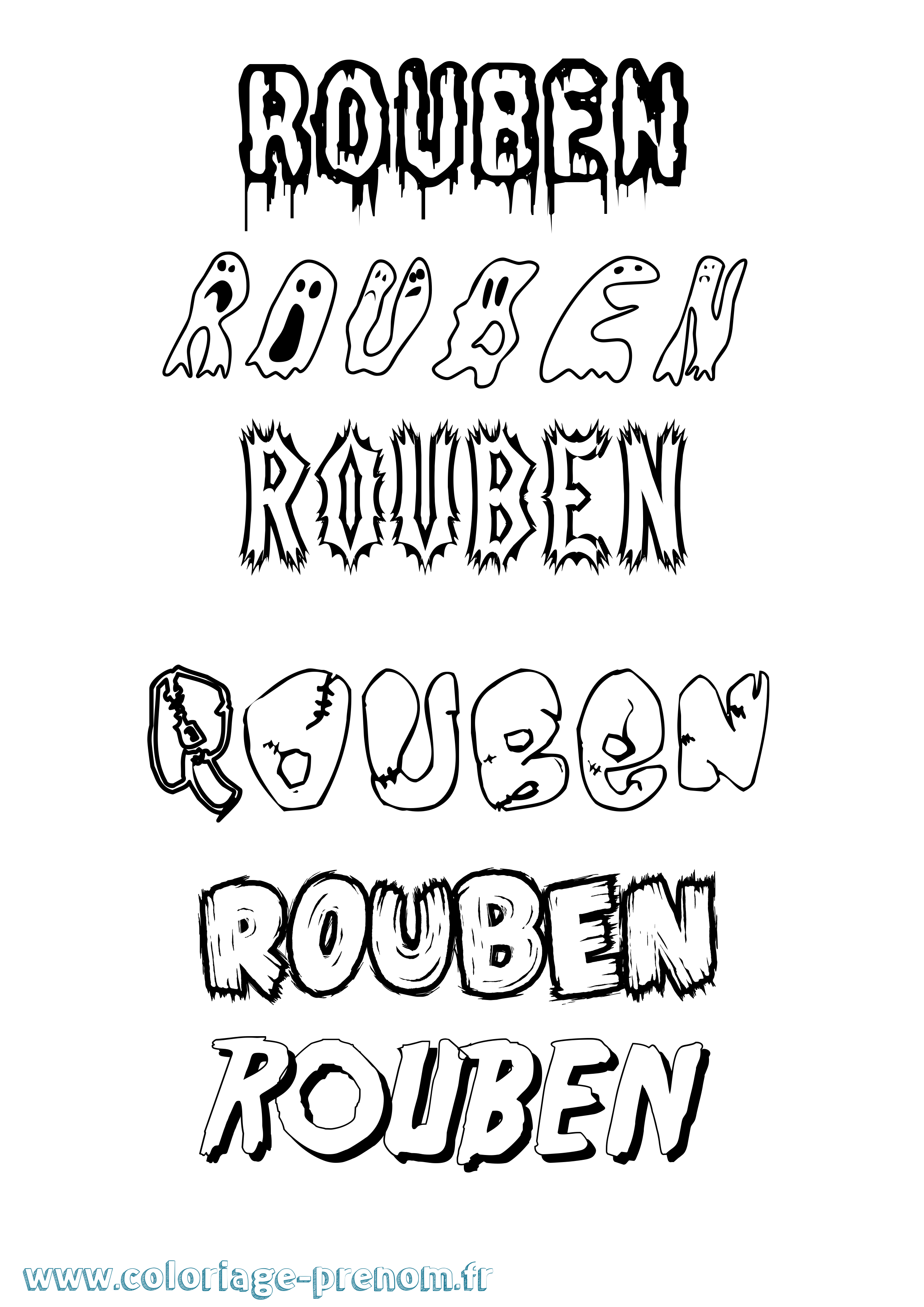 Coloriage Rouben Frisson Coloriage prénom Rouben Frisson