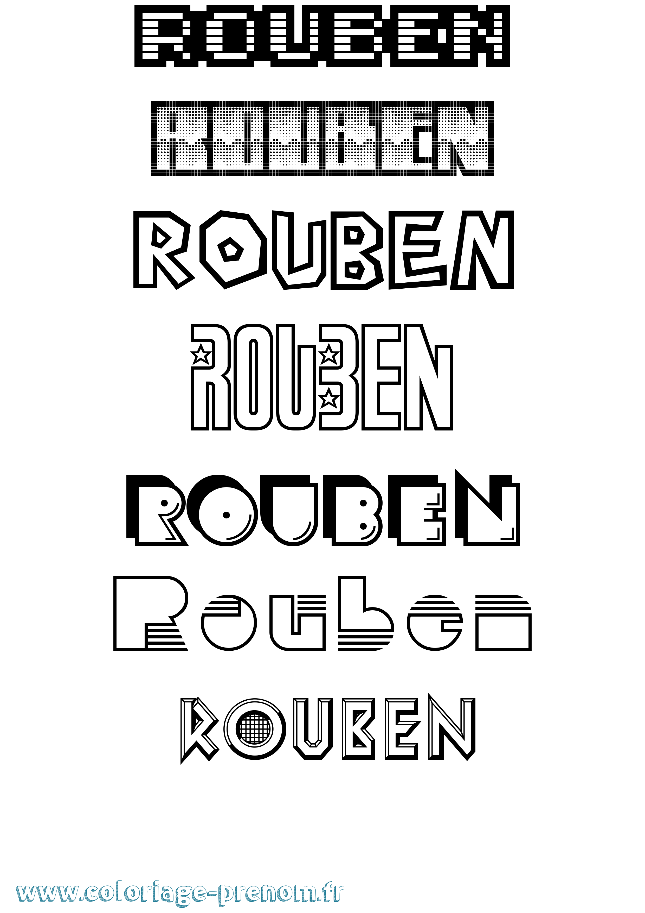 Coloriage Rouben Jeux Vidéos Coloriage prénom Rouben Jeux Vidéos