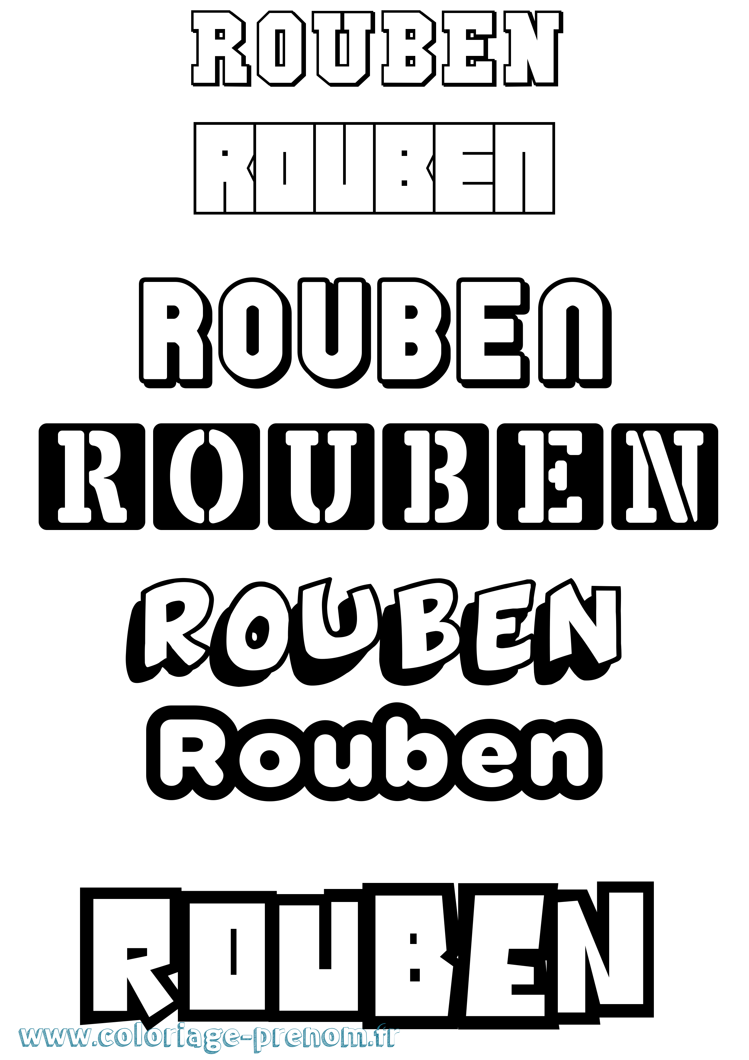 Coloriage Rouben Simple Coloriage prénom Rouben Simple