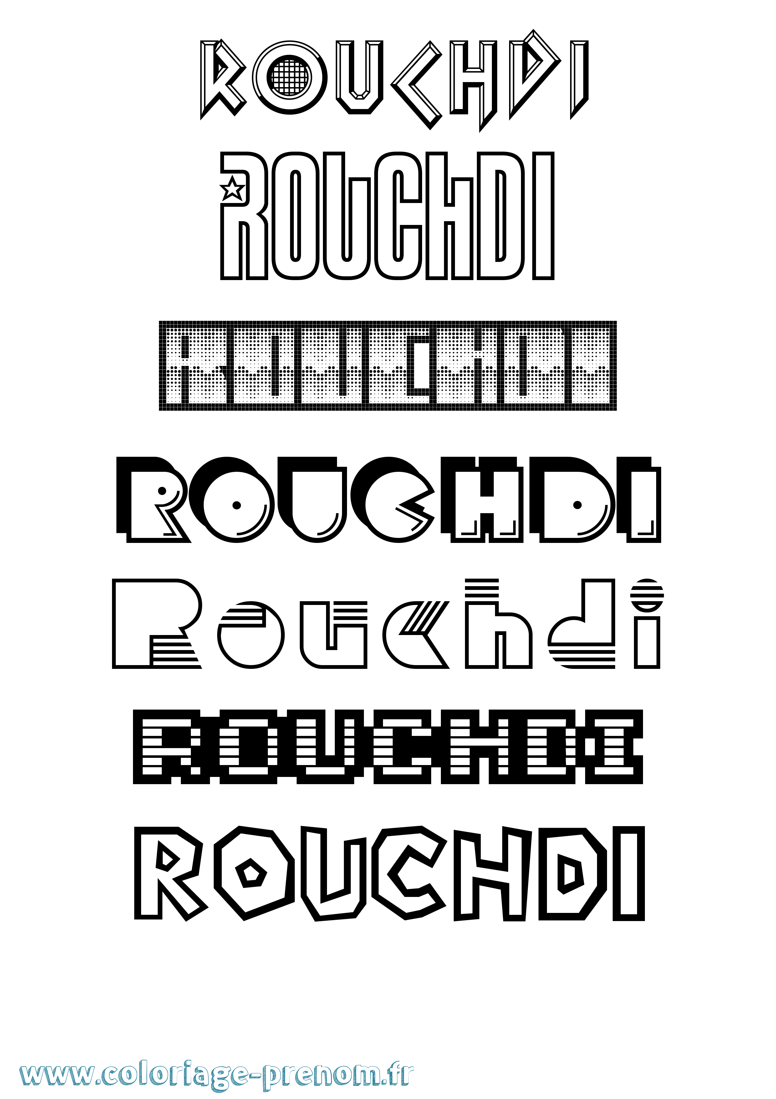 Coloriage Rouchdi Jeux Vidéos Coloriage prénom Rouchdi Jeux Vidéos