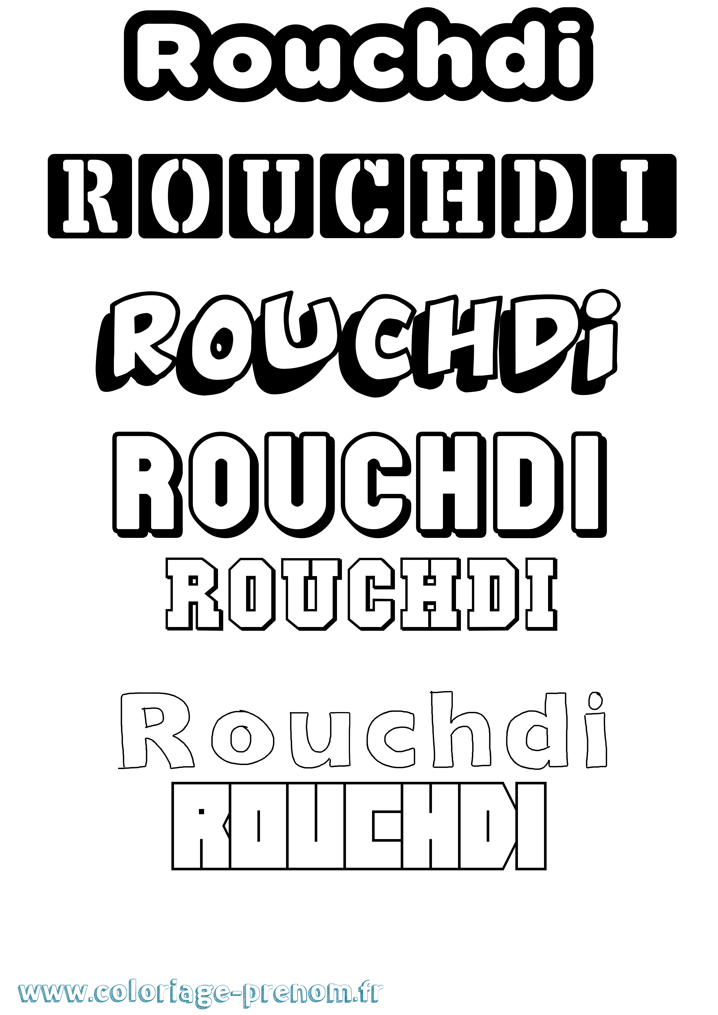 Coloriage Rouchdi Simple Coloriage prénom Rouchdi Simple