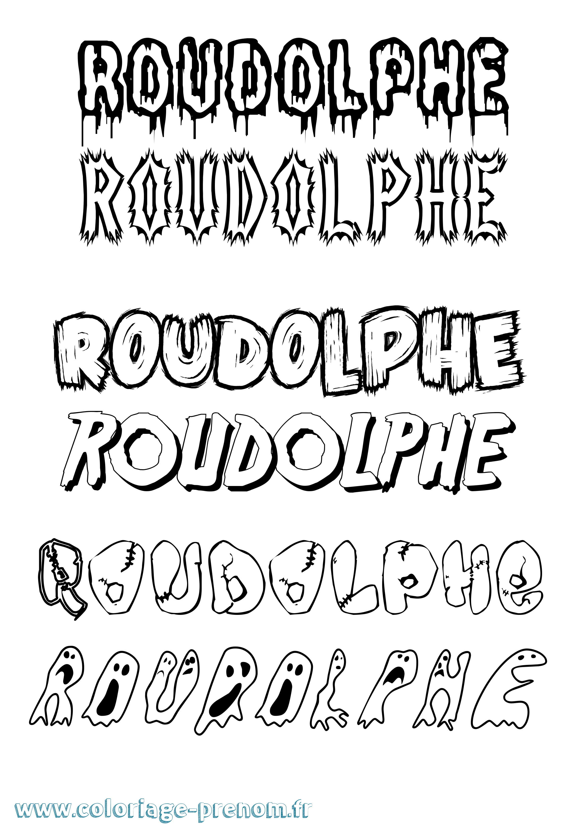 Coloriage Roudolphe Frisson Coloriage prénom Roudolphe Frisson