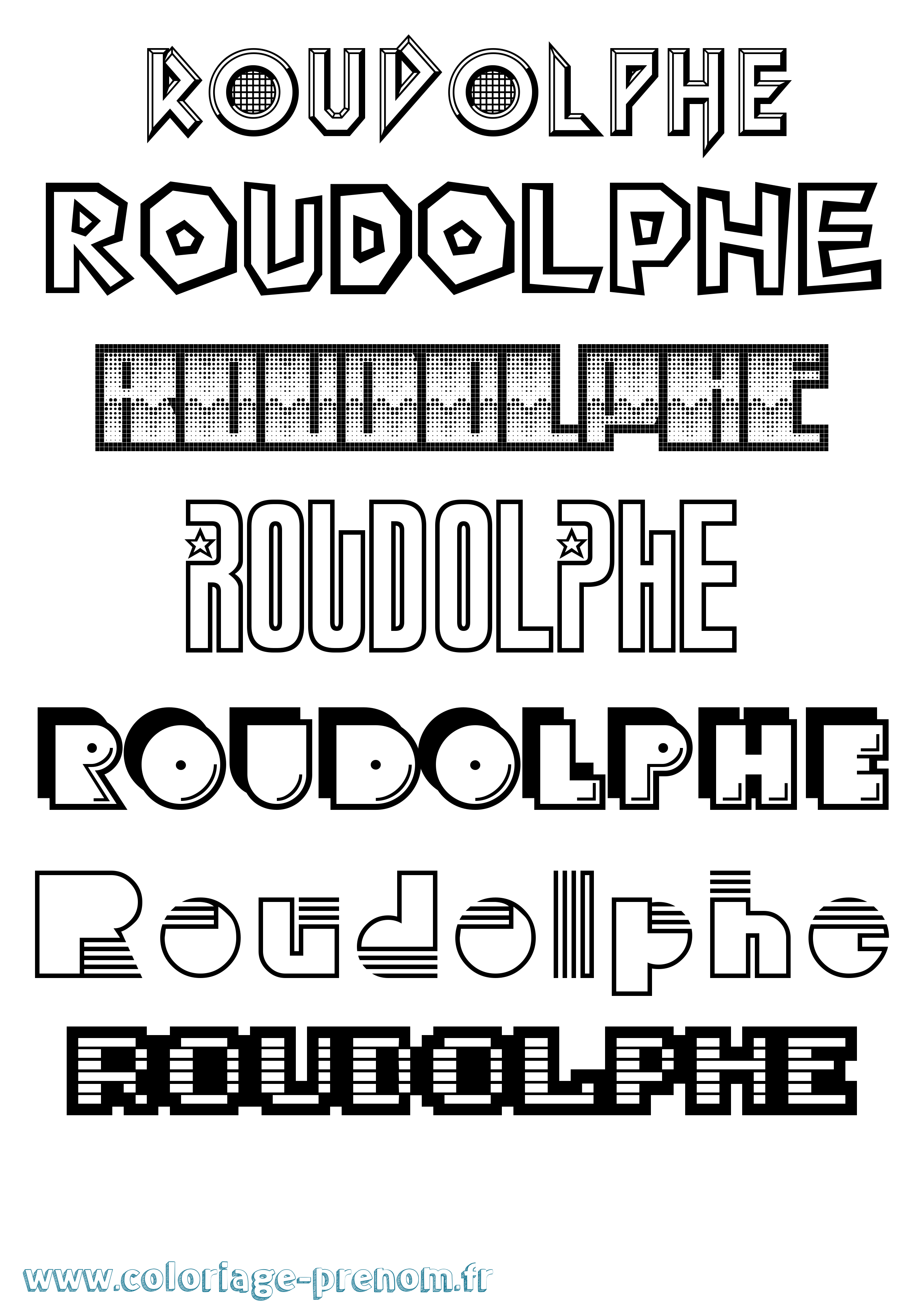 Coloriage Roudolphe Jeux Vidéos Coloriage prénom Roudolphe Jeux Vidéos