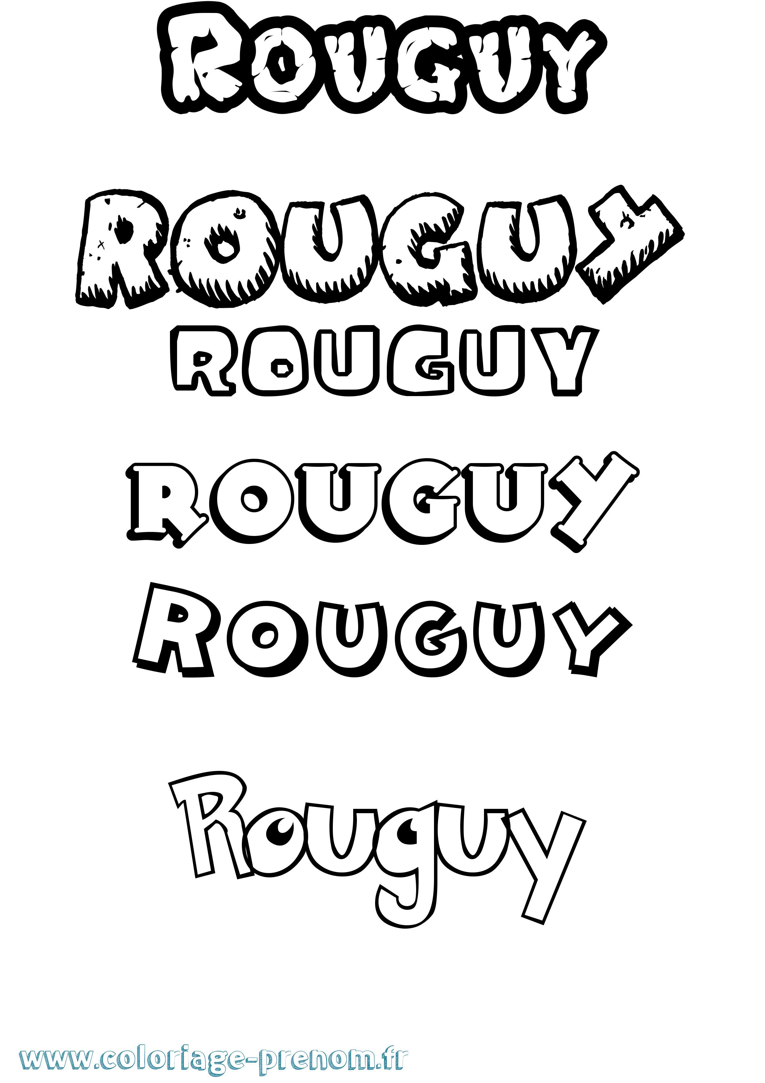 Coloriage Rouguy Dessin Animé Coloriage prénom Rouguy Dessin Animé