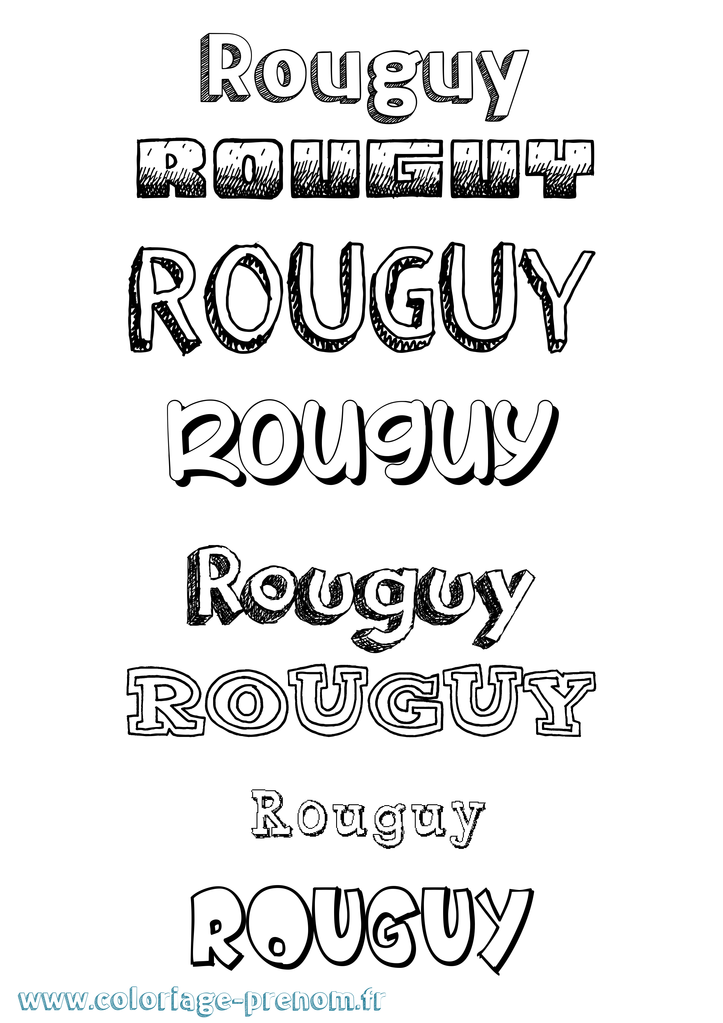 Coloriage Rouguy Dessiné Coloriage prénom Rouguy Dessiné