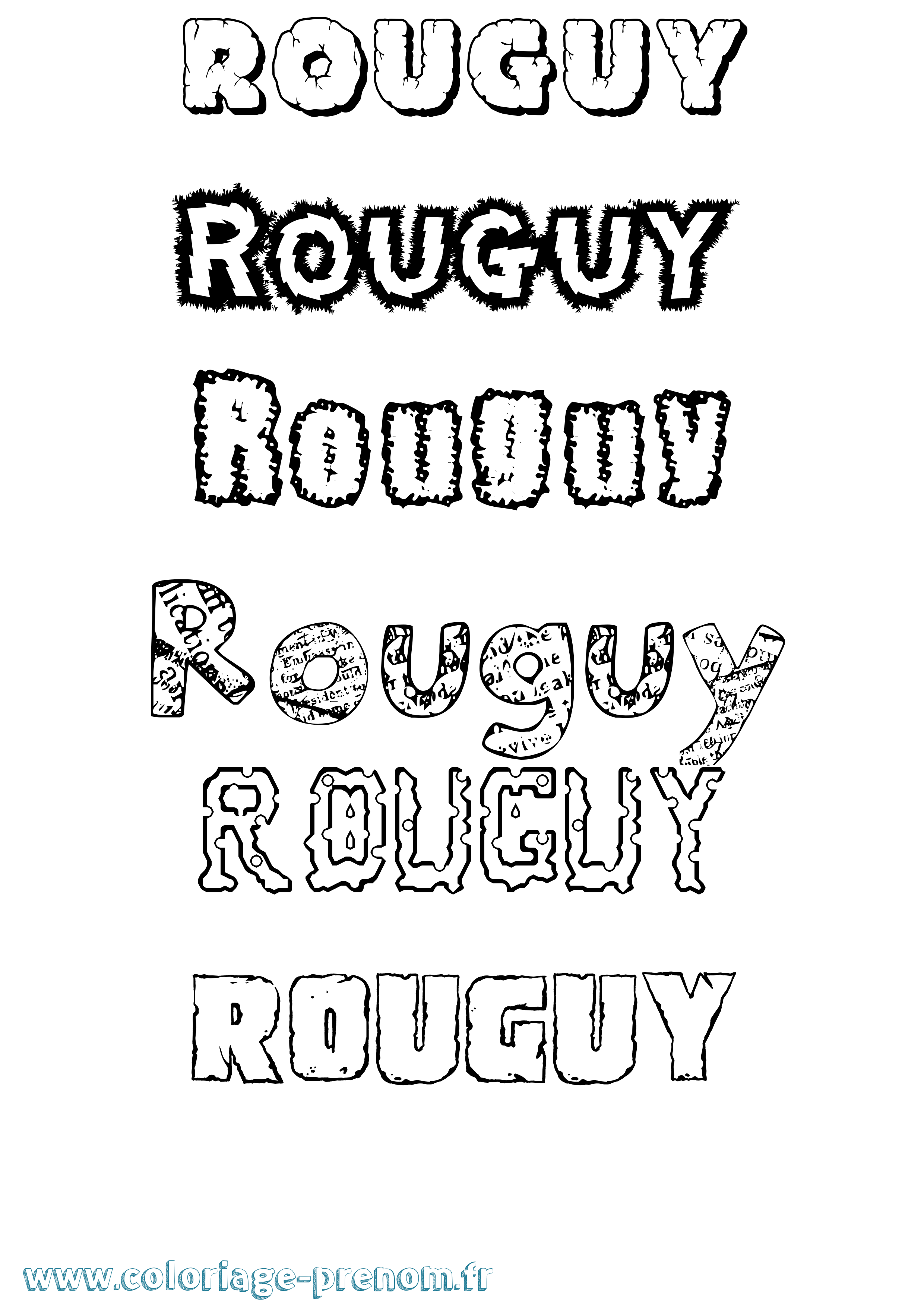 Coloriage Rouguy Destructuré Coloriage prénom Rouguy Destructuré