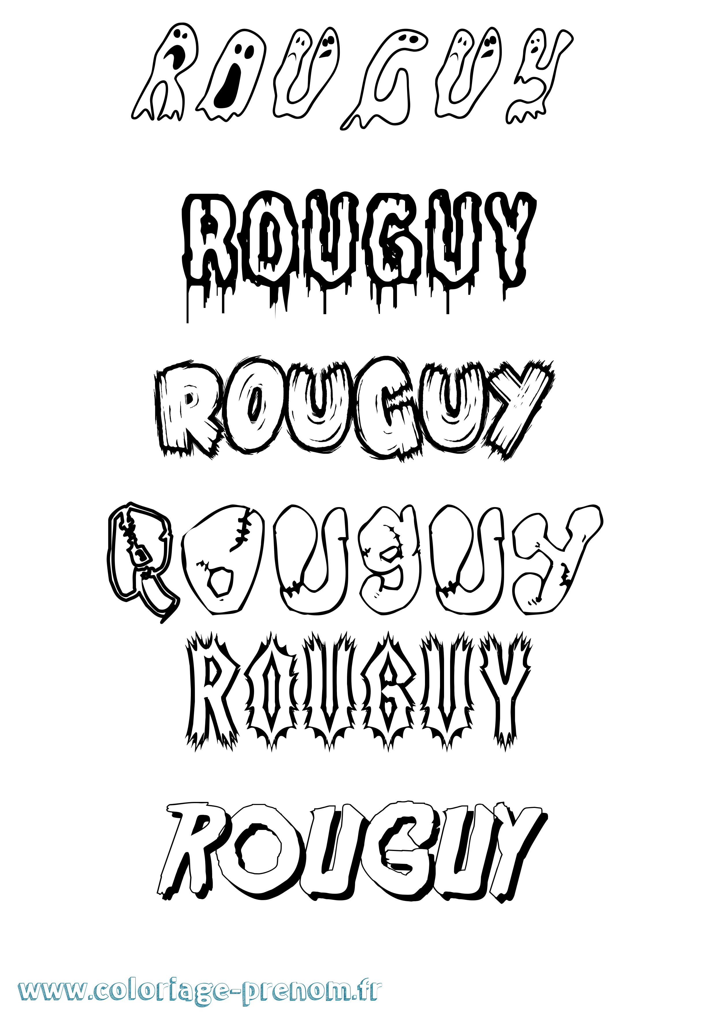 Coloriage Rouguy Frisson Coloriage prénom Rouguy Frisson