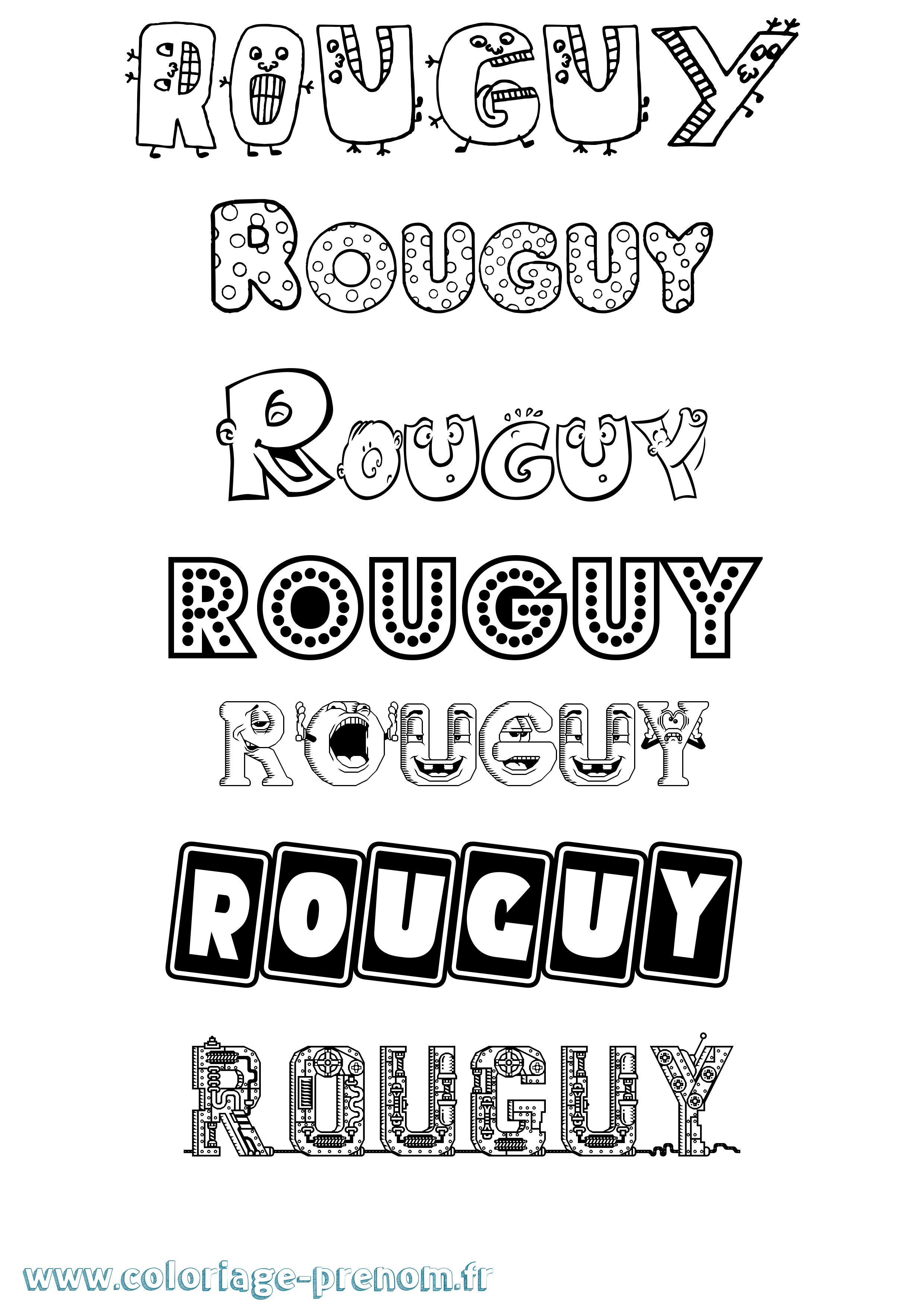 Coloriage Rouguy Fun Coloriage prénom Rouguy Fun
