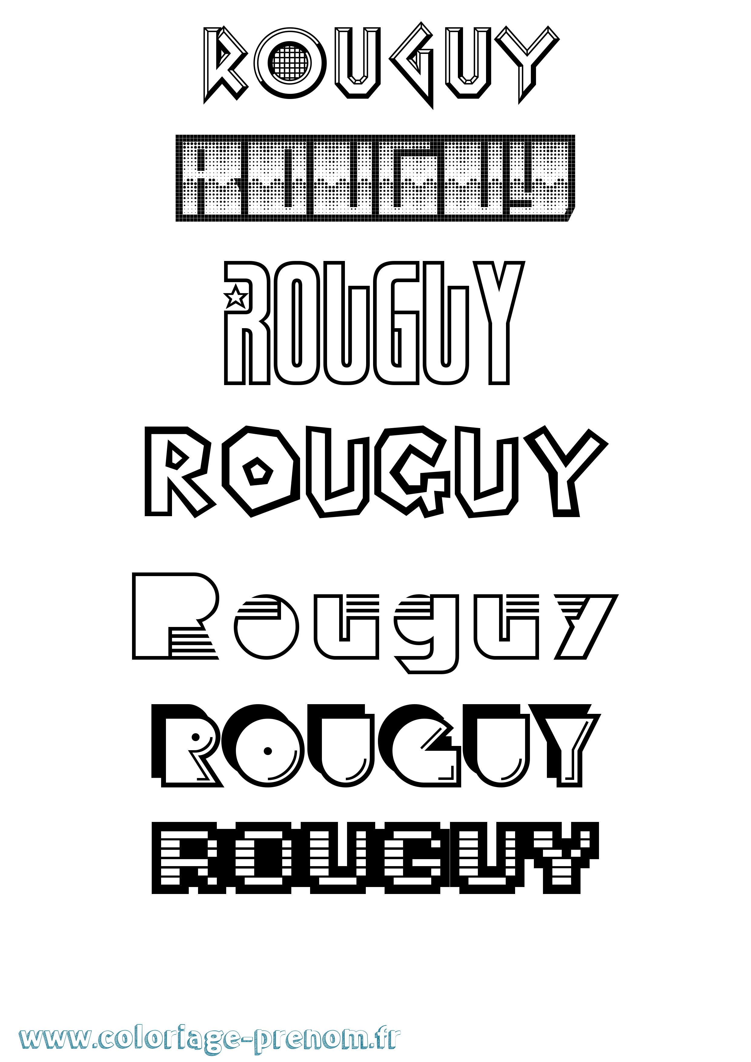 Coloriage Rouguy Jeux Vidéos Coloriage prénom Rouguy Jeux Vidéos
