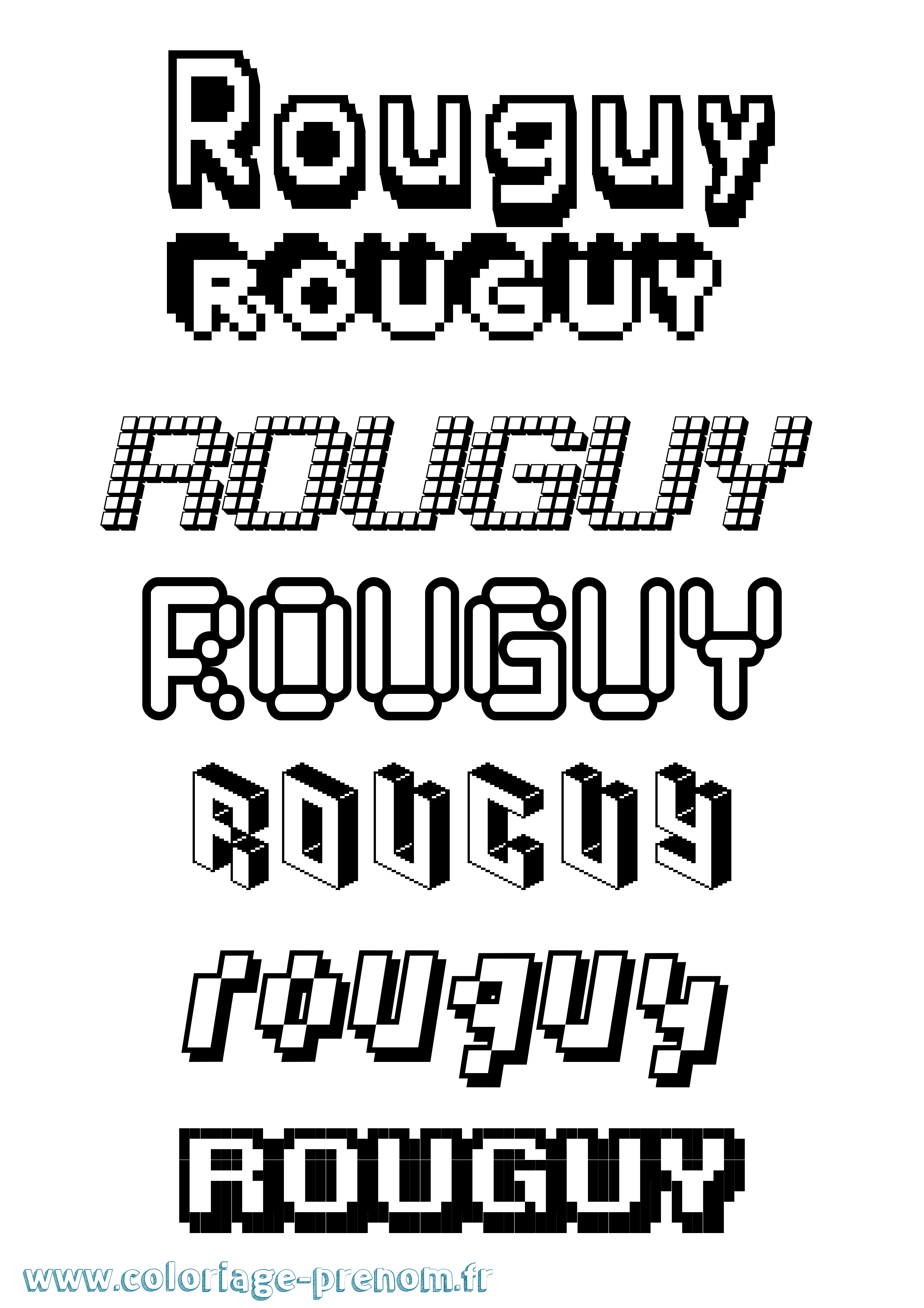 Coloriage Rouguy Pixel Coloriage prénom Rouguy Pixel