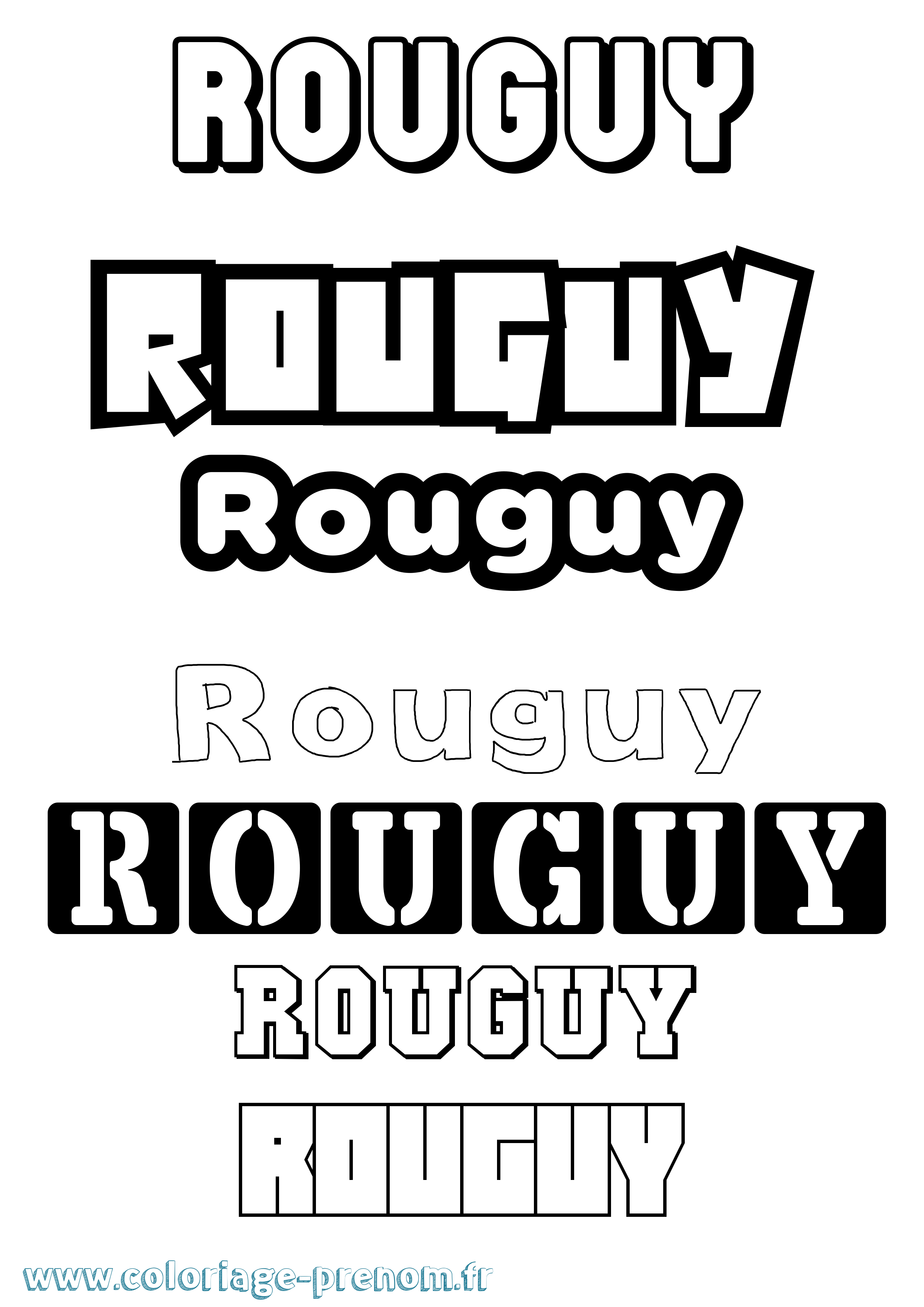 Coloriage Rouguy Simple Coloriage prénom Rouguy Simple