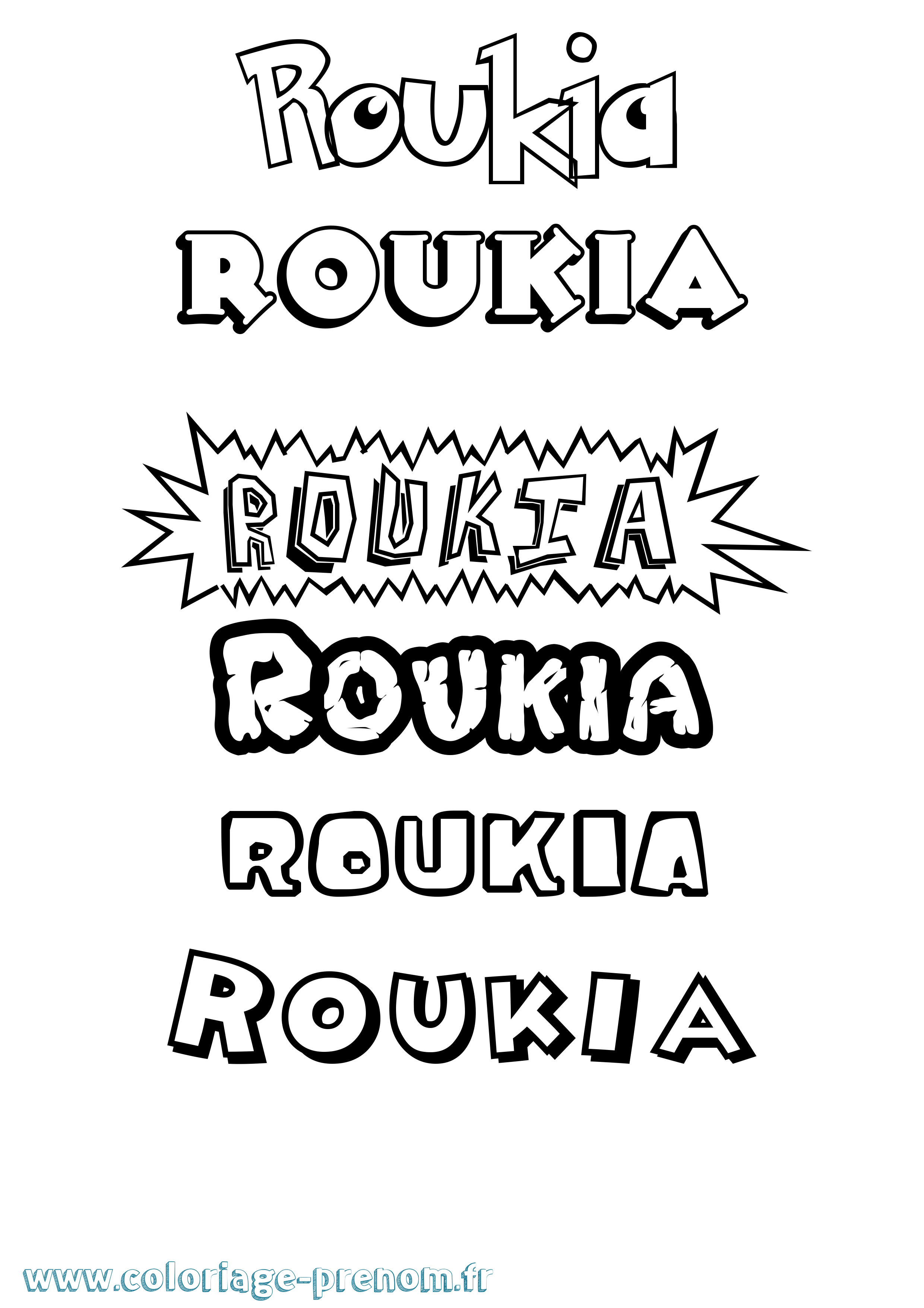 Coloriage Roukia Dessin Animé Coloriage prénom Roukia Dessin Animé