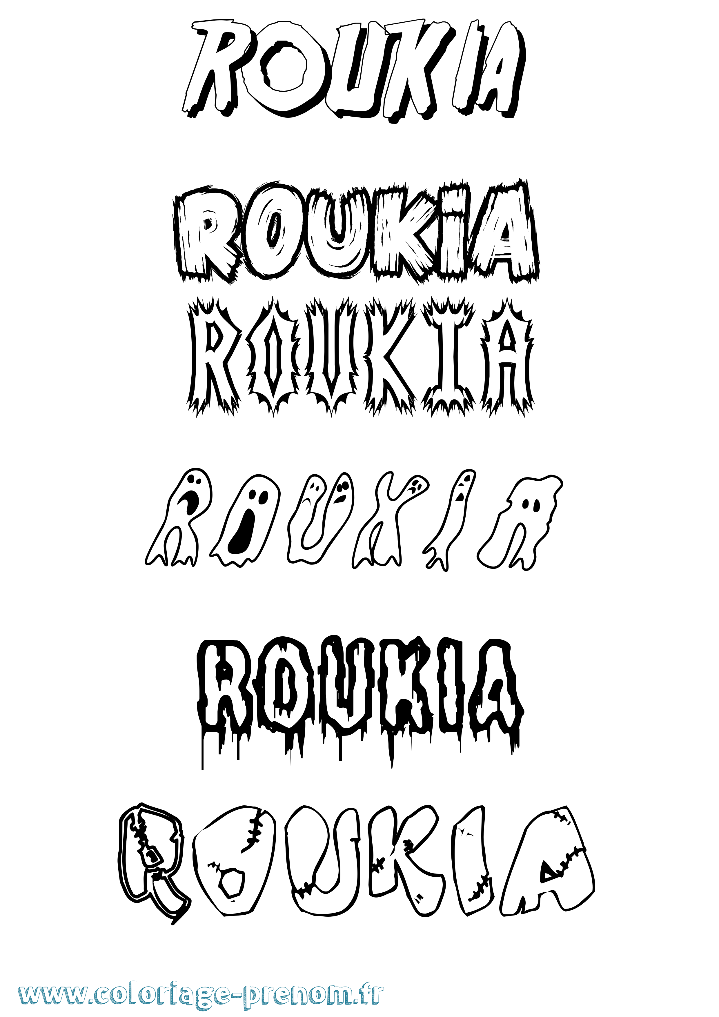 Coloriage Roukia Frisson Coloriage prénom Roukia Frisson