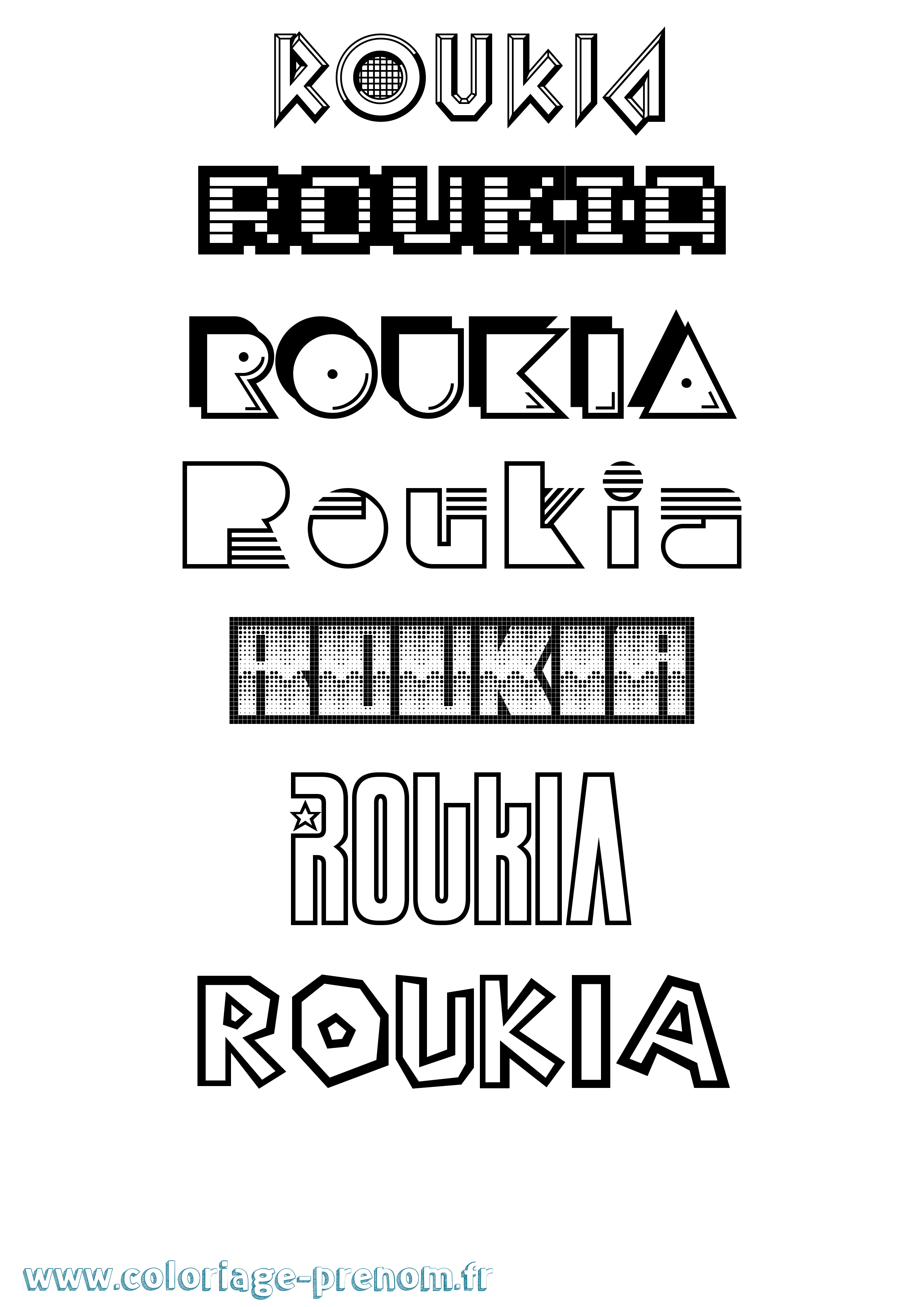 Coloriage Roukia Jeux Vidéos Coloriage prénom Roukia Jeux Vidéos