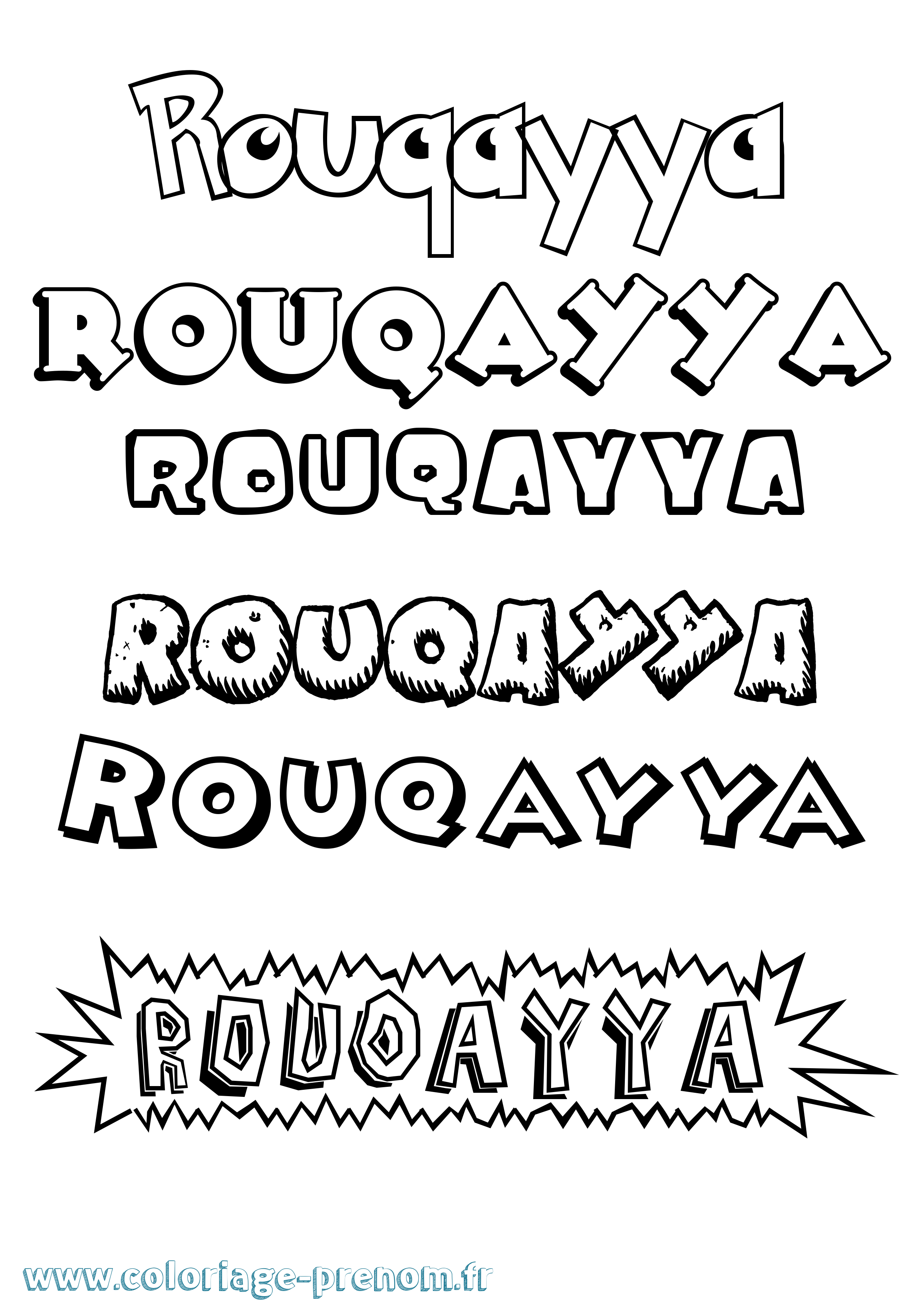 Coloriage Rouqayya Dessin Animé Coloriage prénom Rouqayya Dessin Animé