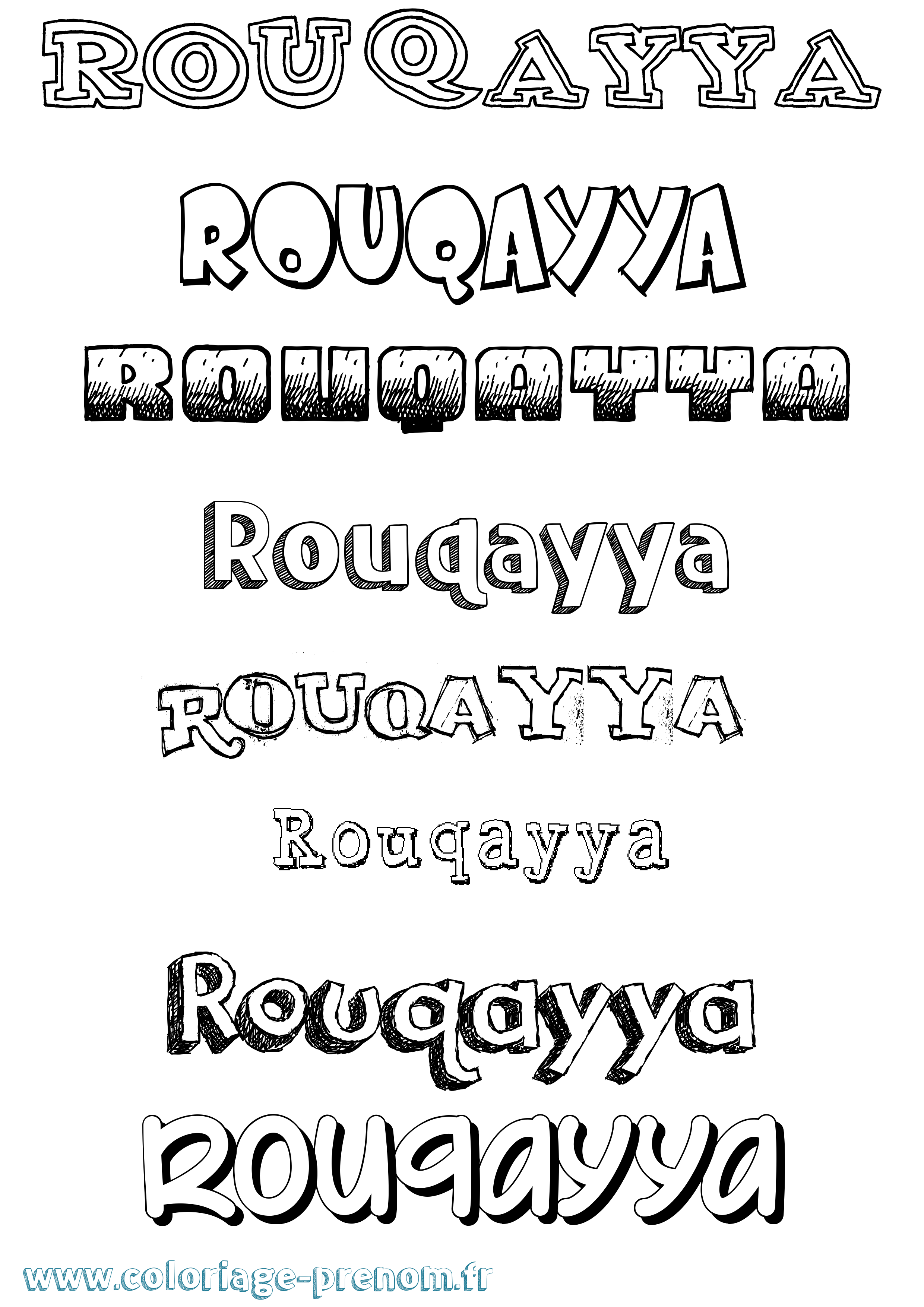 Coloriage Rouqayya Dessiné Coloriage prénom Rouqayya Dessiné