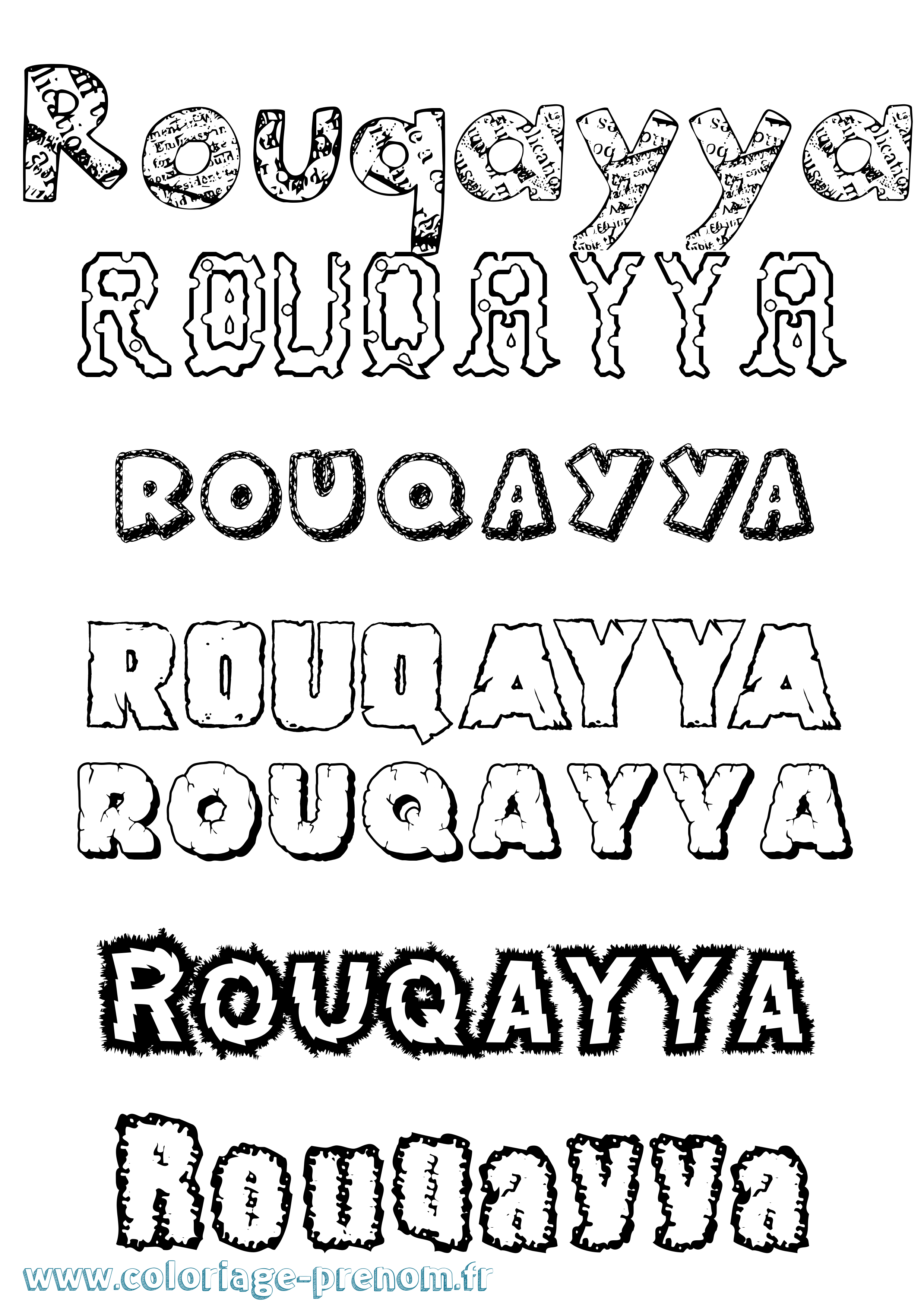 Coloriage Rouqayya Destructuré Coloriage prénom Rouqayya Destructuré