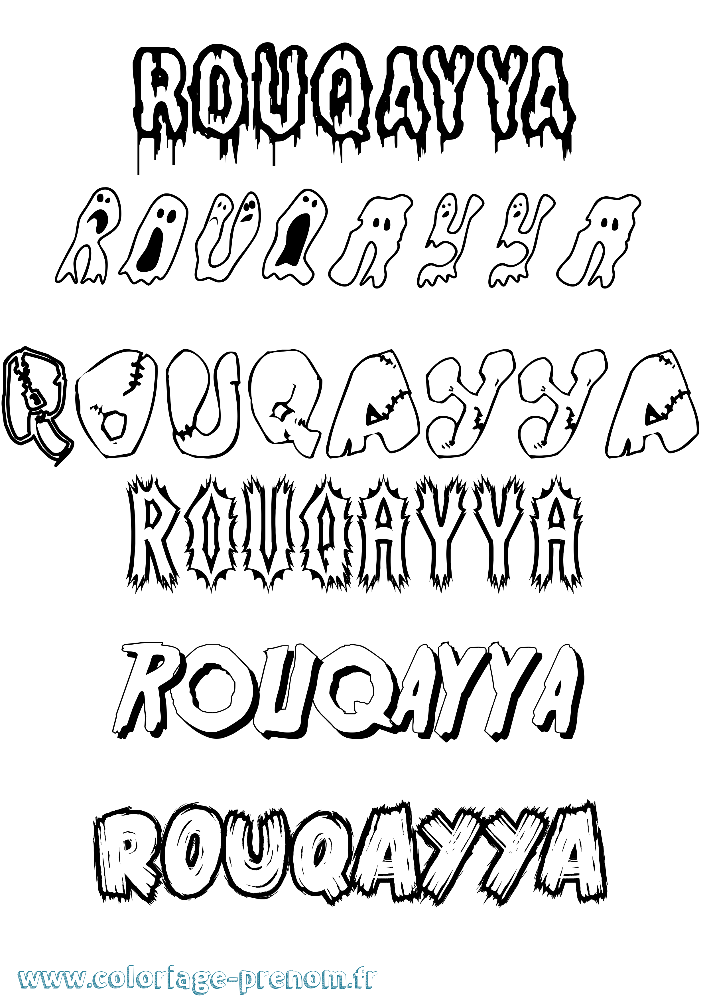 Coloriage Rouqayya Frisson Coloriage prénom Rouqayya Frisson