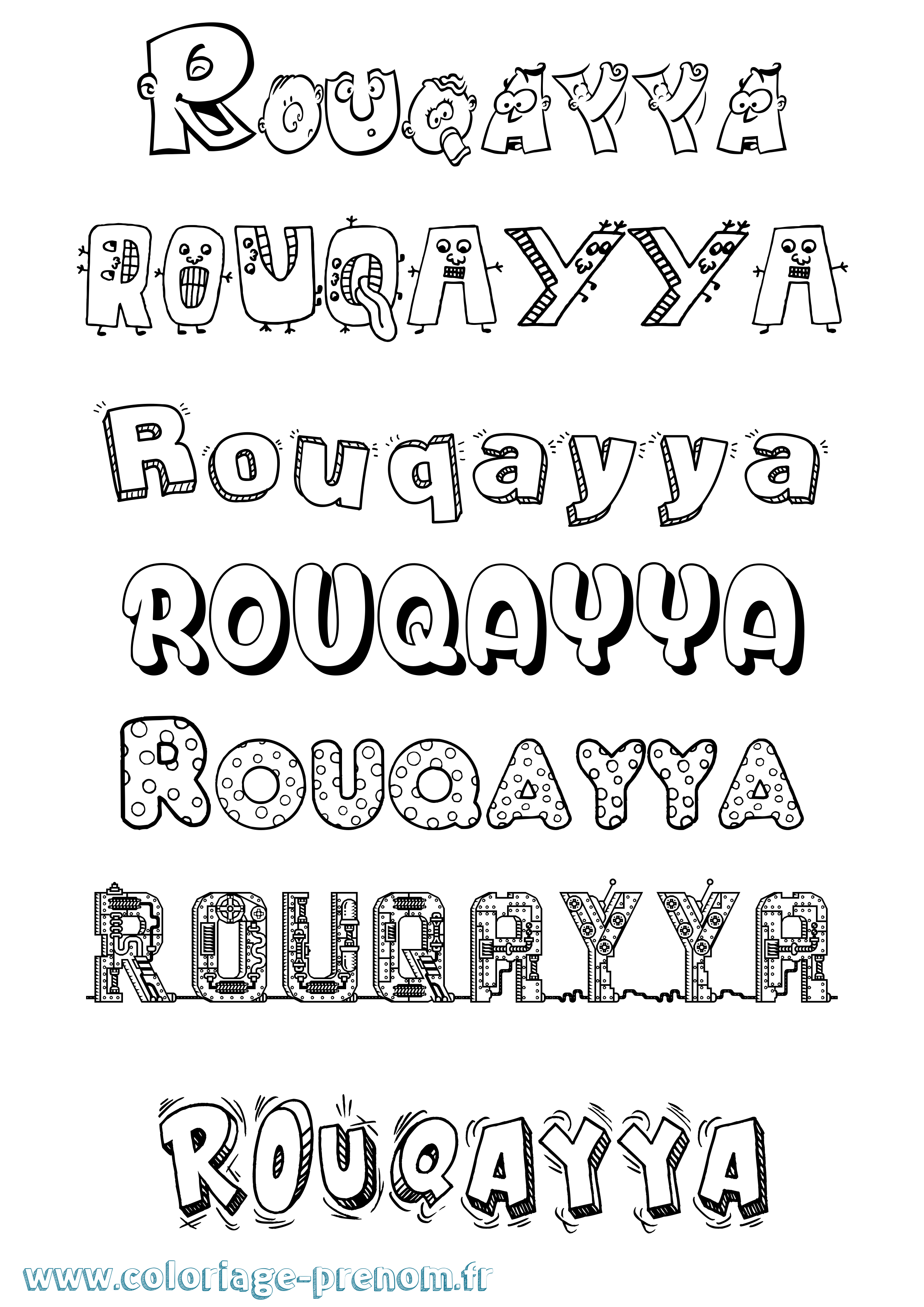 Coloriage Rouqayya Fun Coloriage prénom Rouqayya Fun