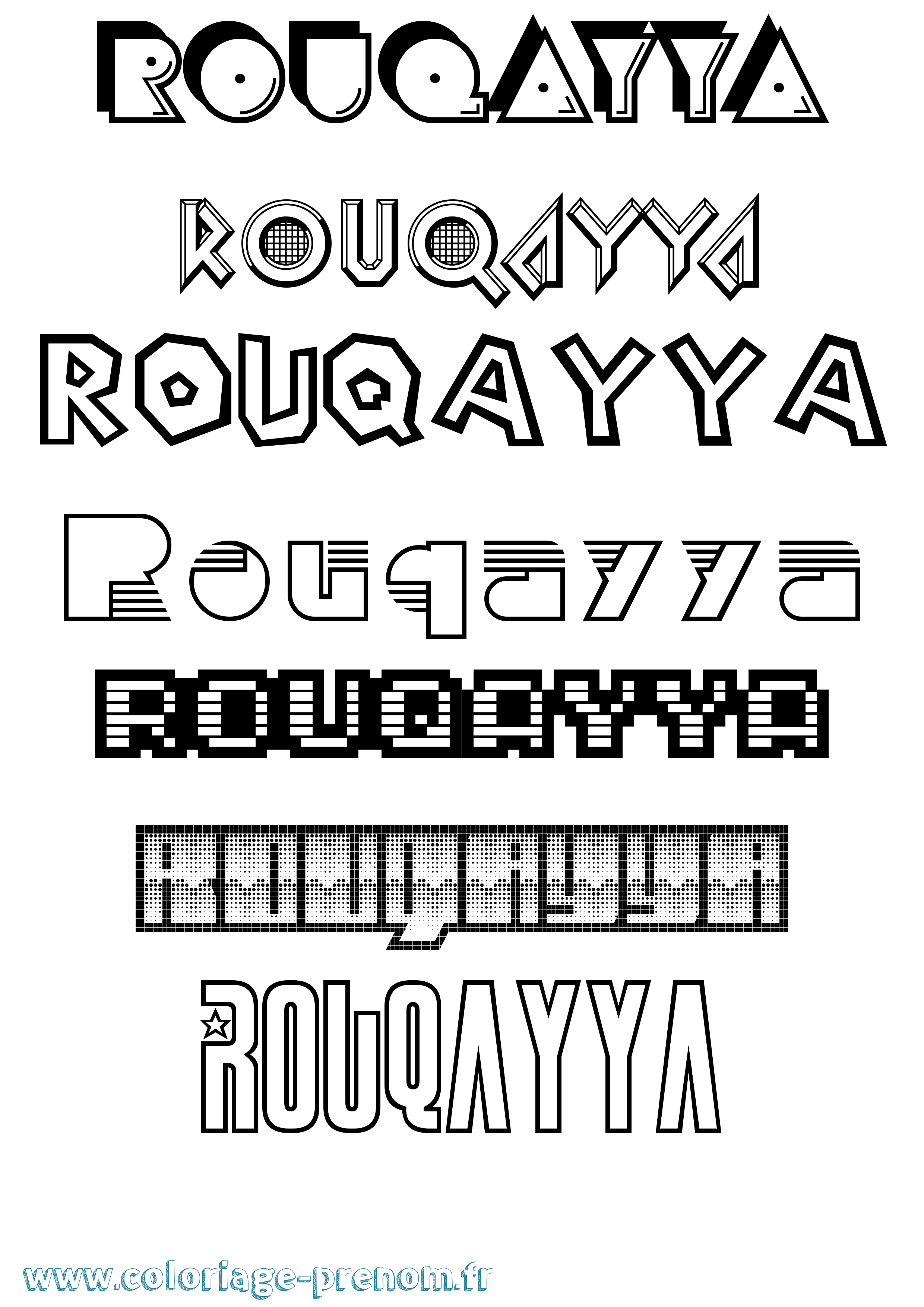 Coloriage Rouqayya Jeux Vidéos Coloriage prénom Rouqayya Jeux Vidéos