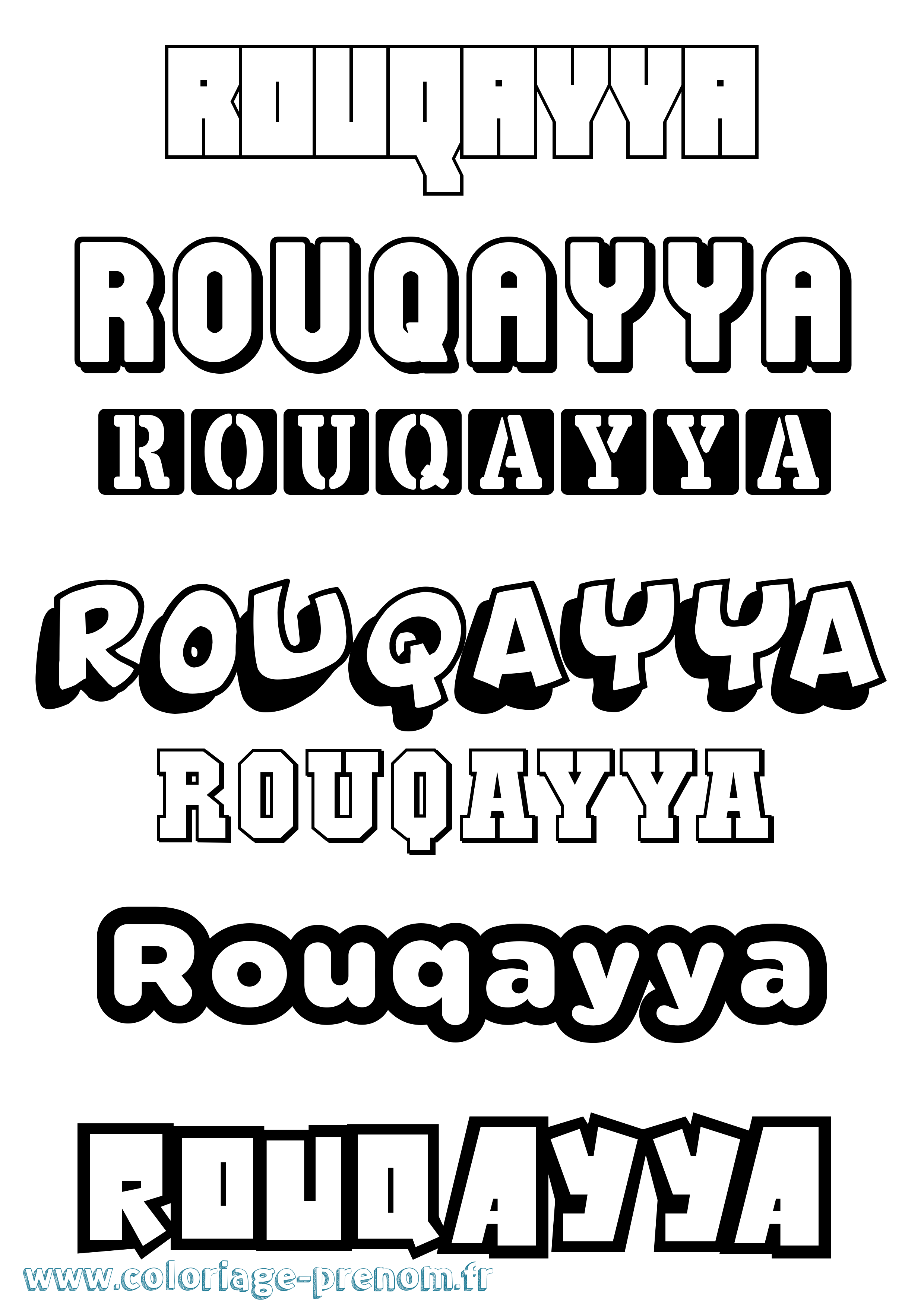 Coloriage Rouqayya Simple Coloriage prénom Rouqayya Simple