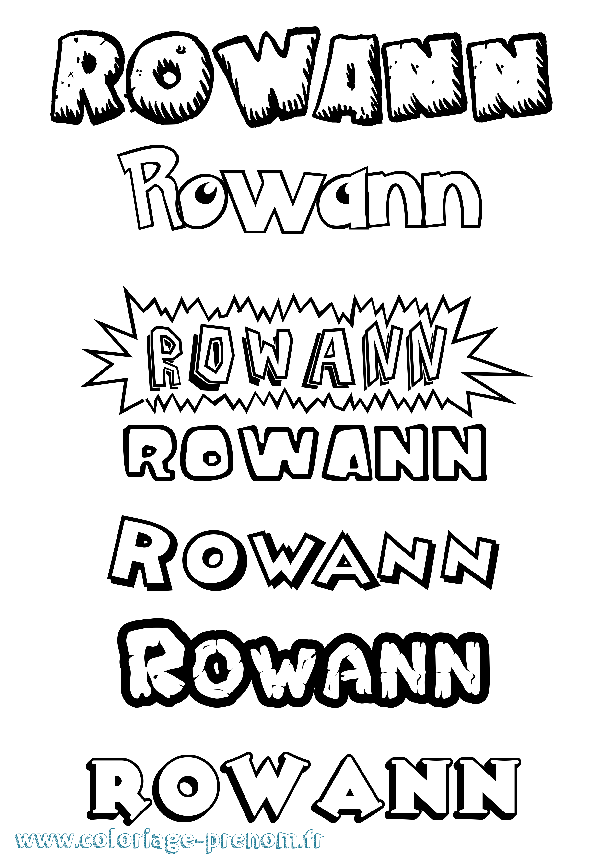 Coloriage Rowann Dessin Animé Coloriage prénom Rowann Dessin Animé