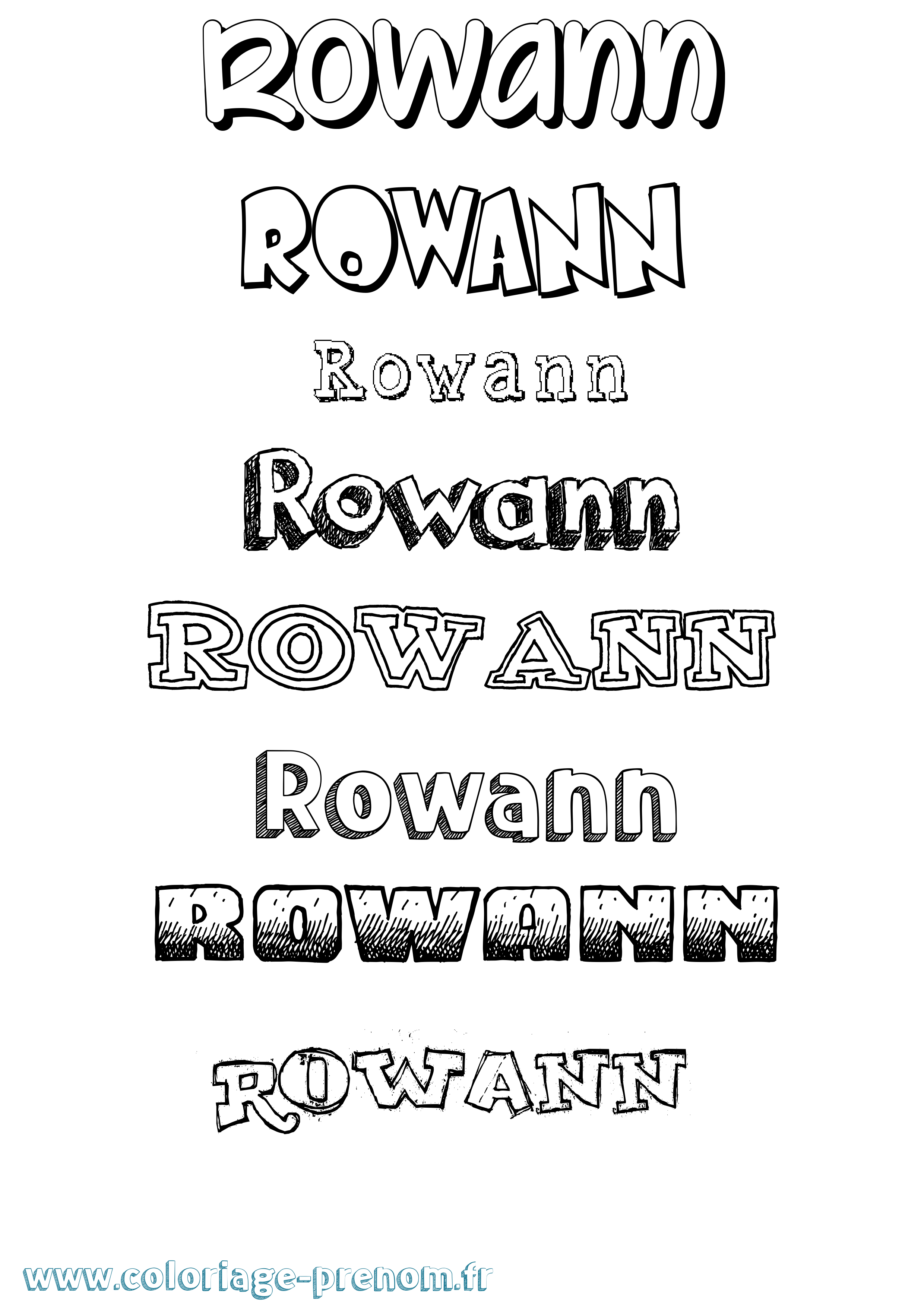 Coloriage Rowann Dessiné Coloriage prénom Rowann Dessiné
