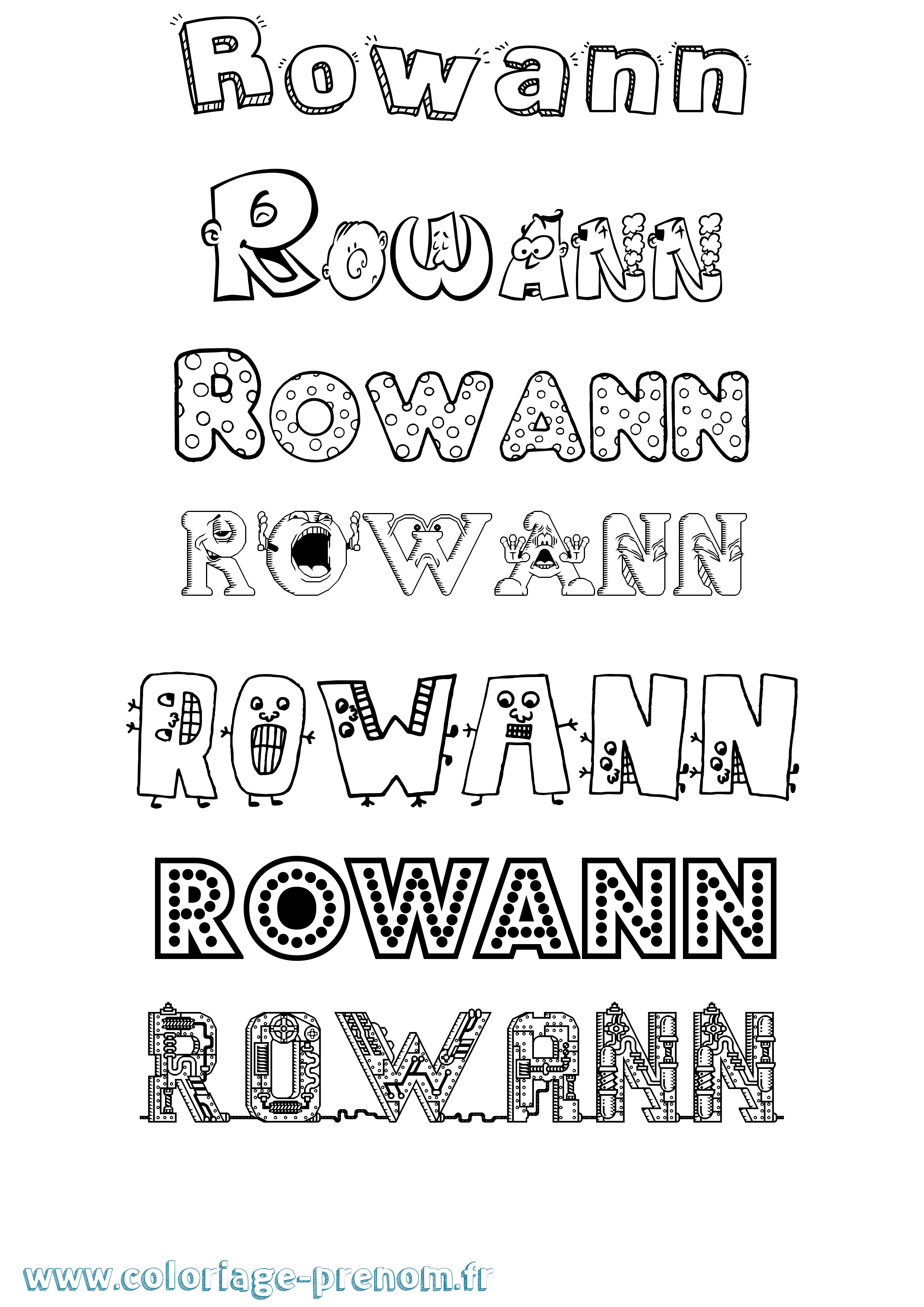 Coloriage Rowann Fun Coloriage prénom Rowann Fun