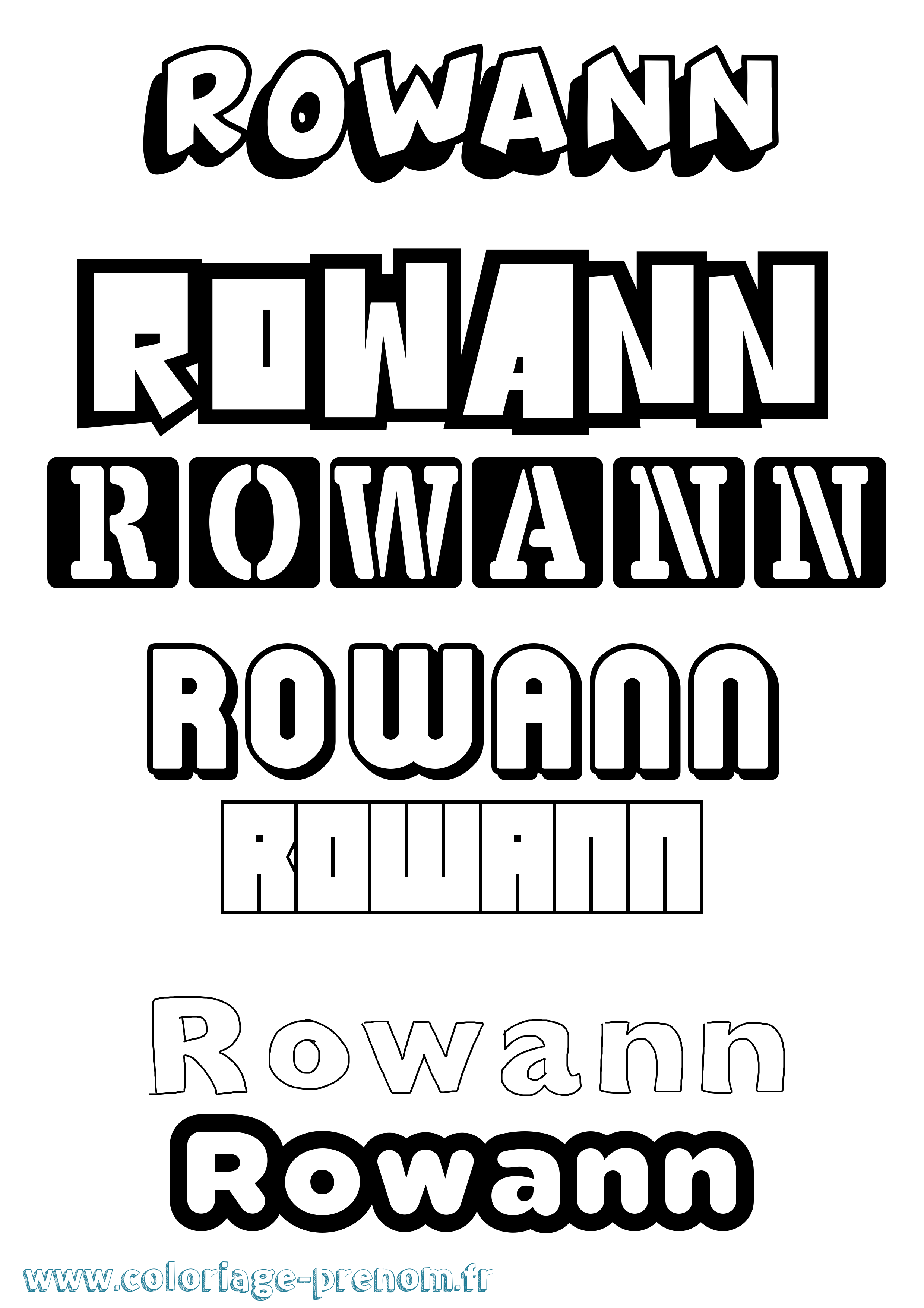 Coloriage Rowann Simple Coloriage prénom Rowann Simple