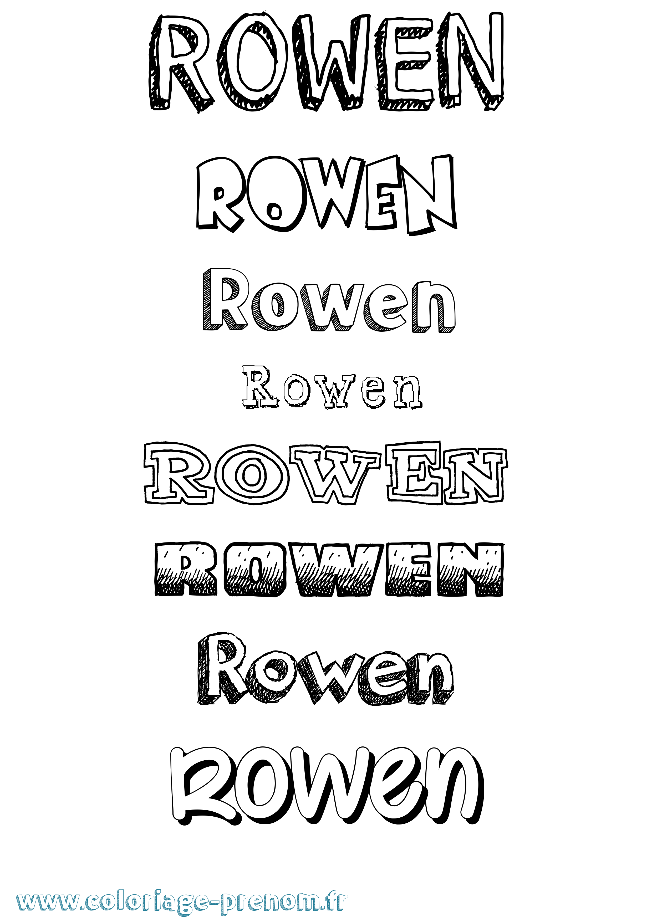Coloriage Rowen Dessiné Coloriage prénom Rowen Dessiné