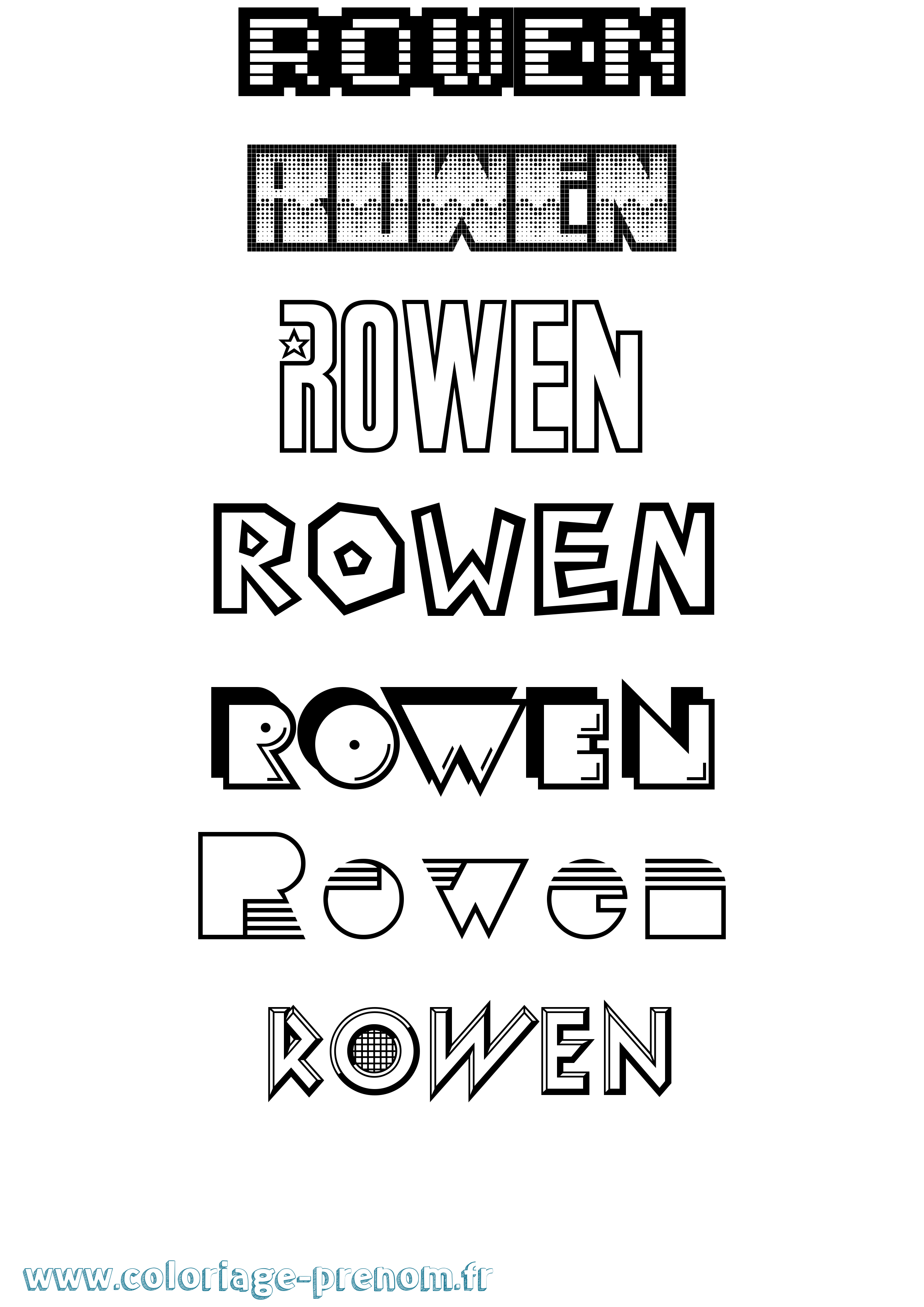 Coloriage Rowen Jeux Vidéos Coloriage prénom Rowen Jeux Vidéos