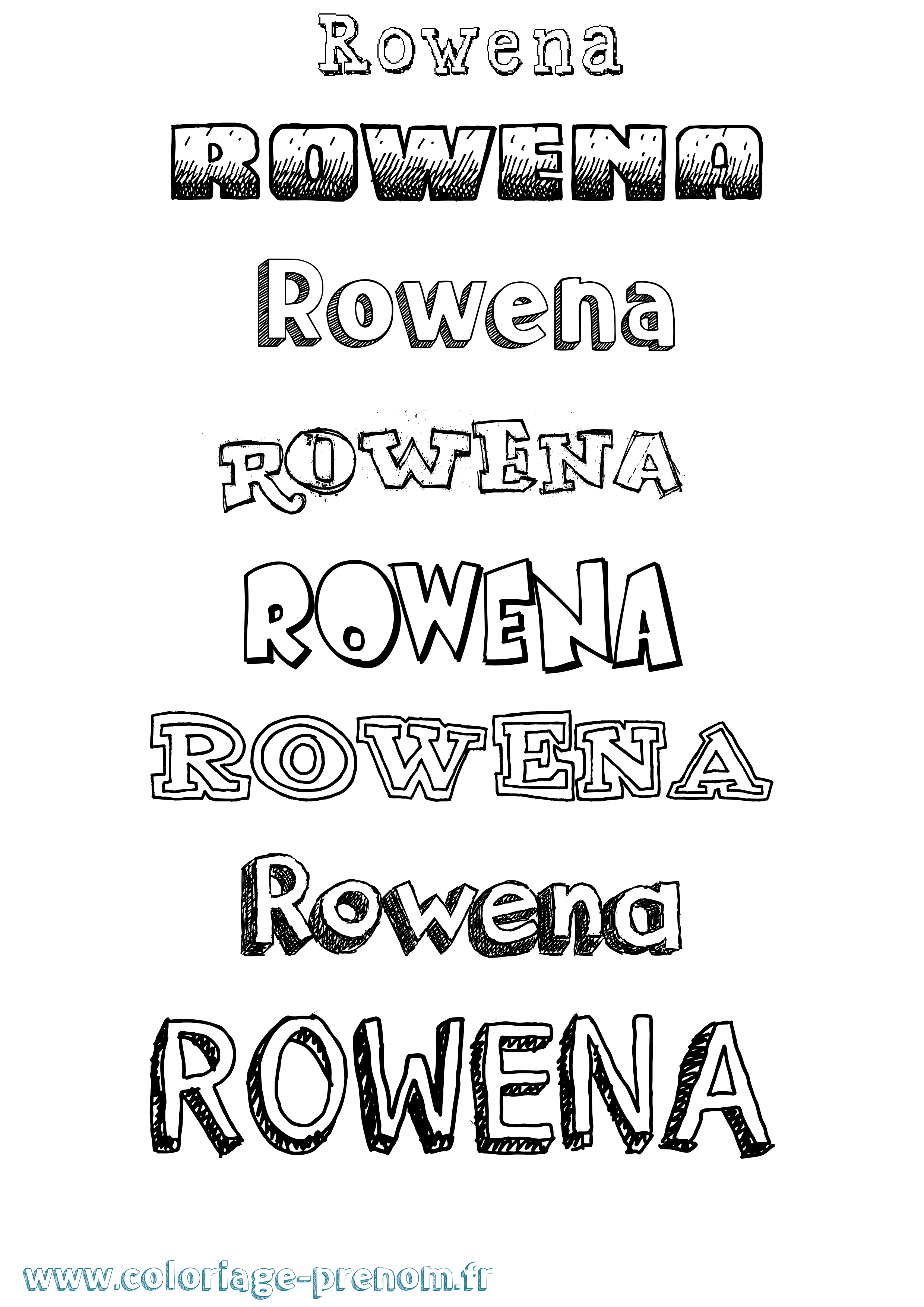 Coloriage Rowena Dessiné Coloriage prénom Rowena Dessiné