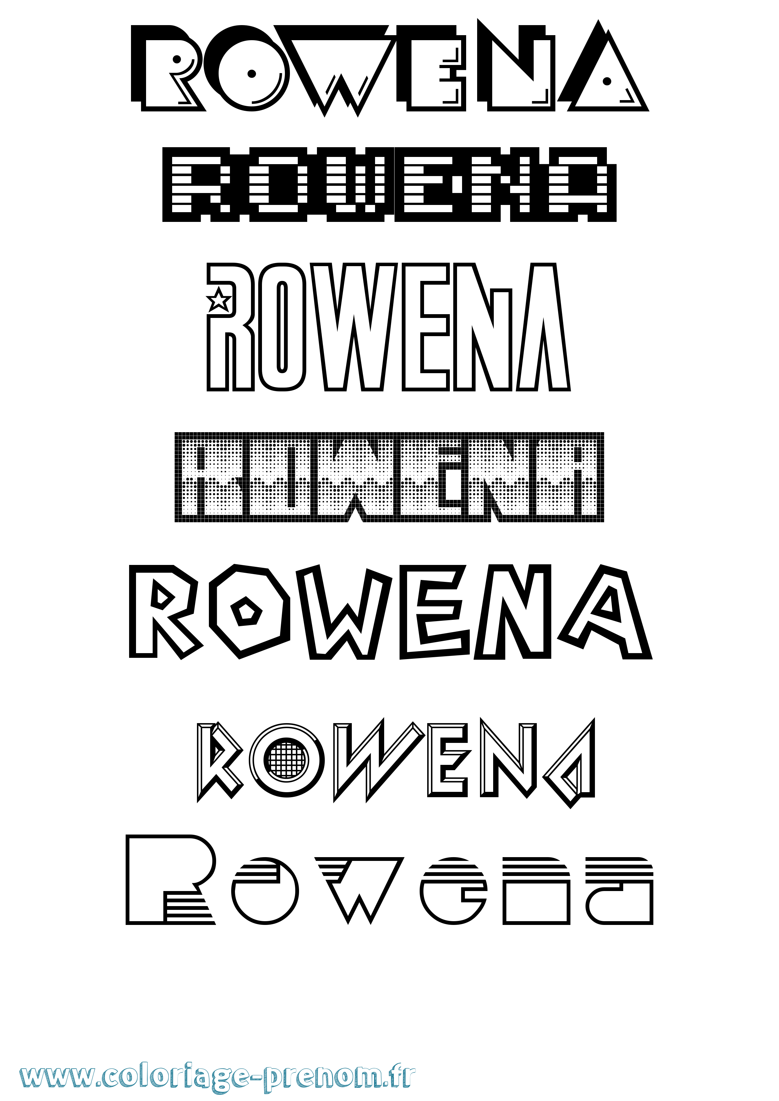 Coloriage Rowena Jeux Vidéos Coloriage prénom Rowena Jeux Vidéos