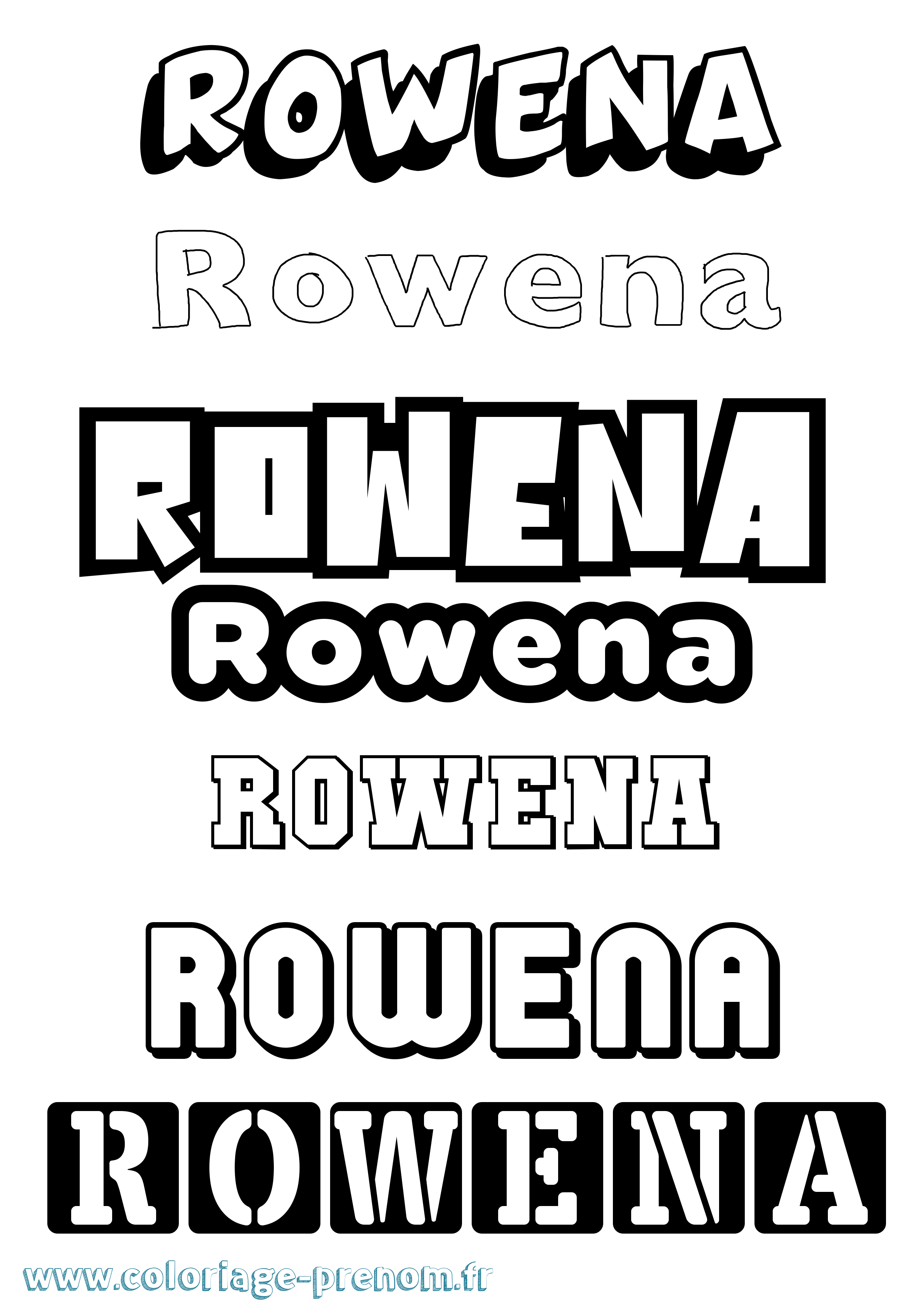 Coloriage Rowena Simple Coloriage prénom Rowena Simple