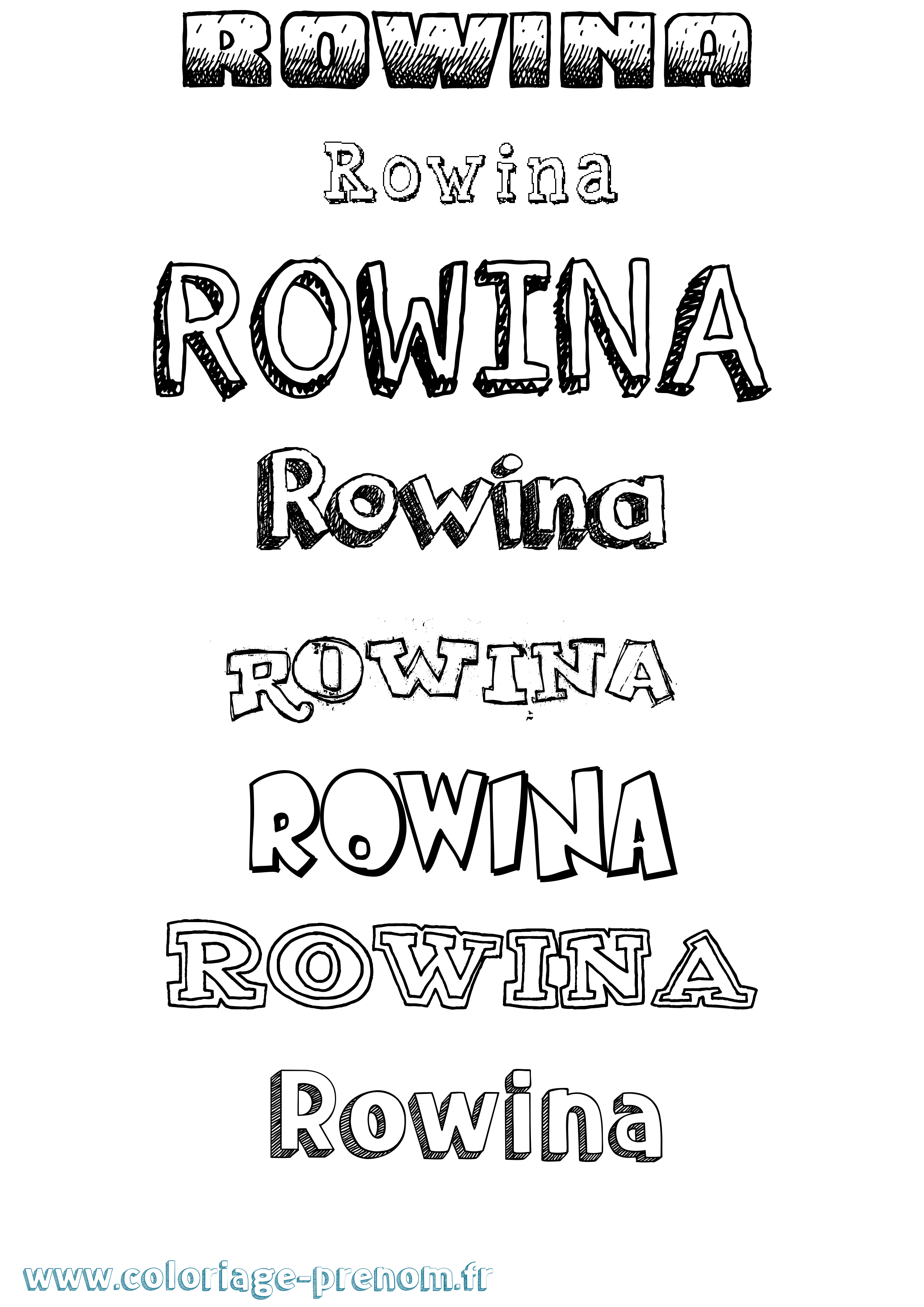 Coloriage Rowina Dessiné Coloriage prénom Rowina Dessiné