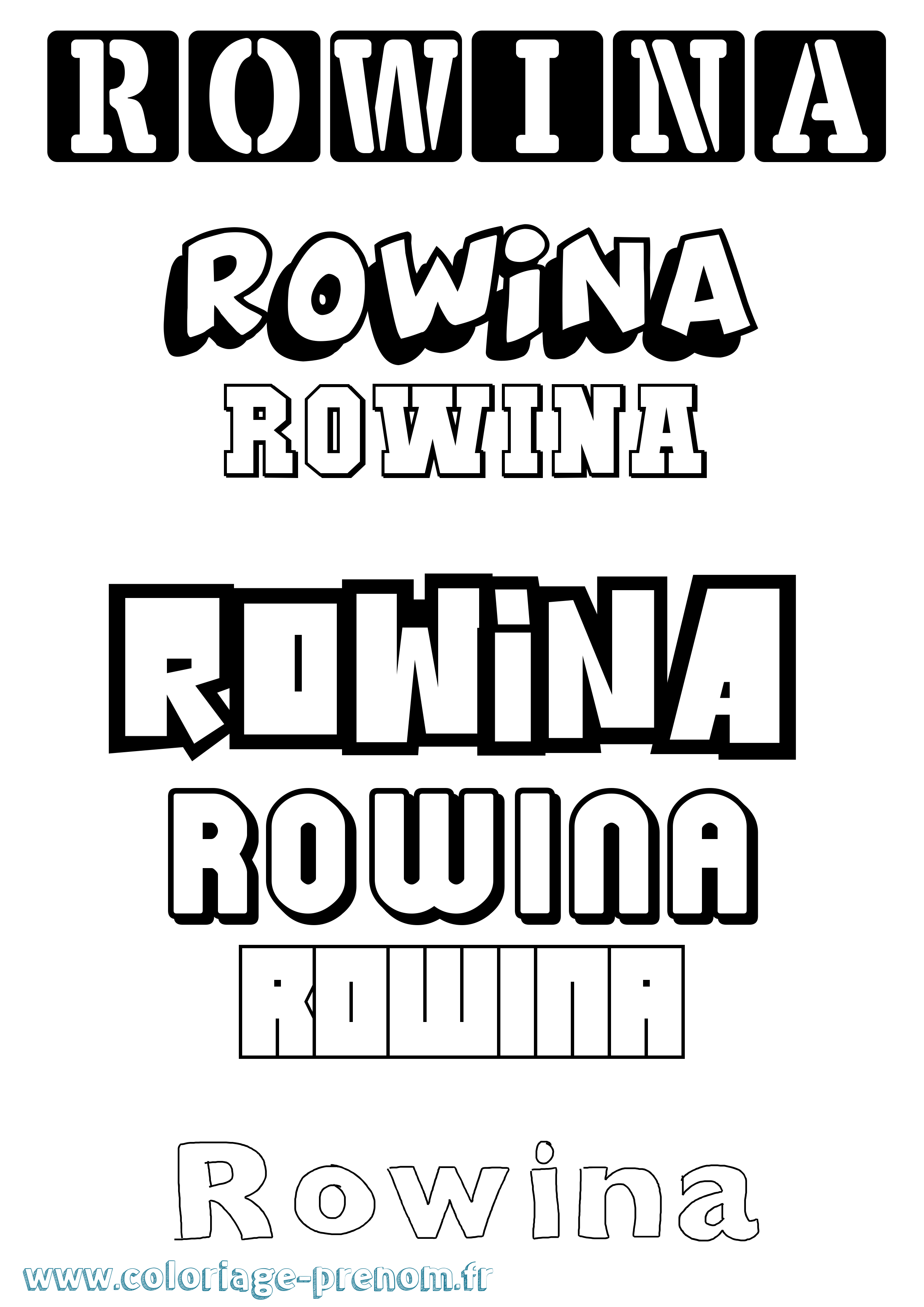 Coloriage Rowina Simple Coloriage prénom Rowina Simple