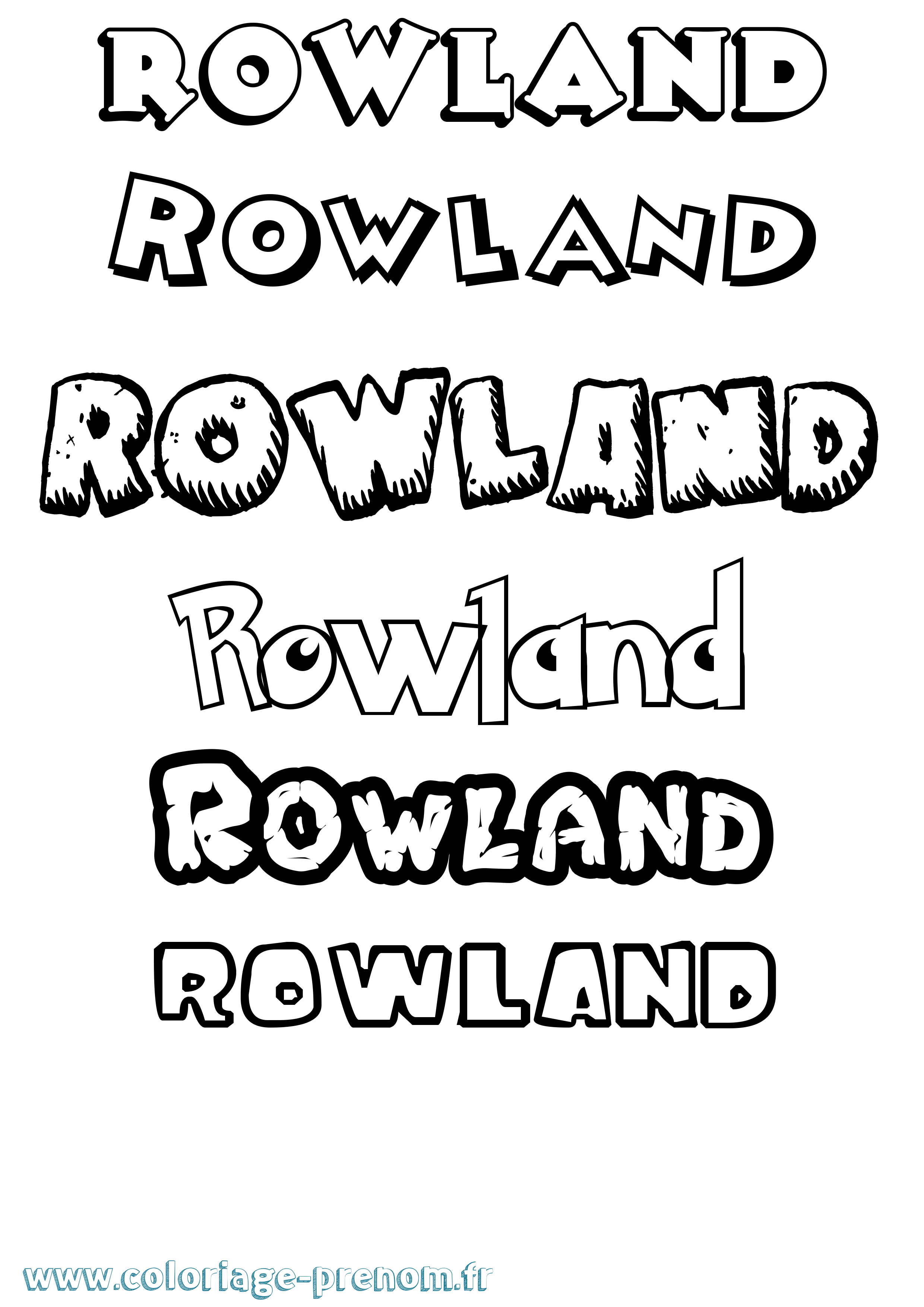 Coloriage Rowland Dessin Animé Coloriage prénom Rowland Dessin Animé