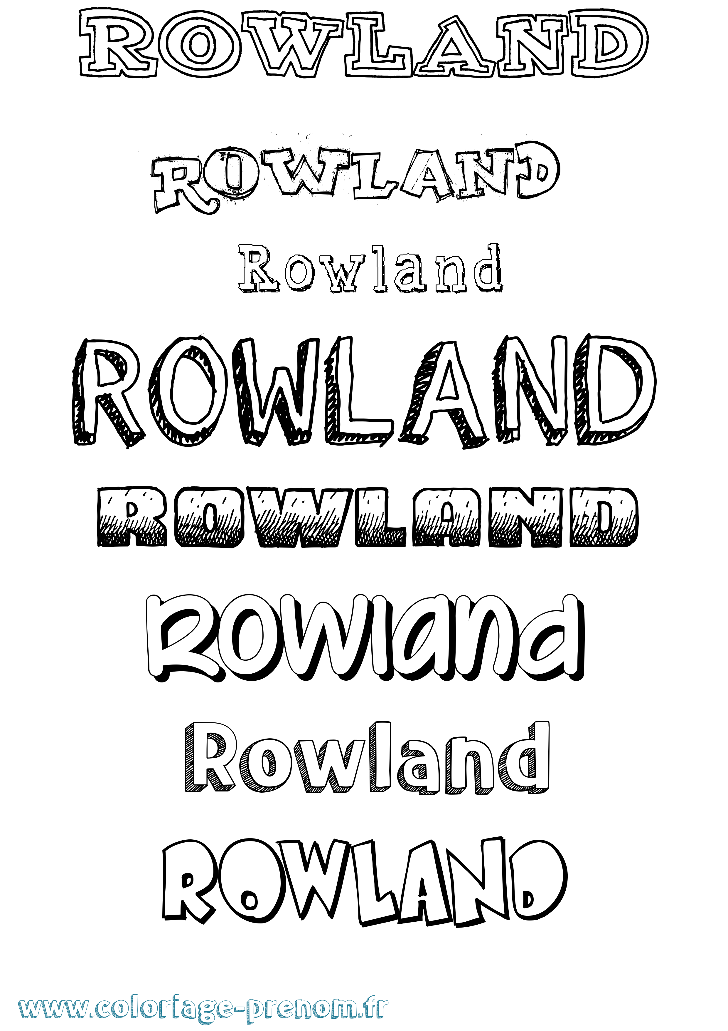 Coloriage Rowland Dessiné Coloriage prénom Rowland Dessiné