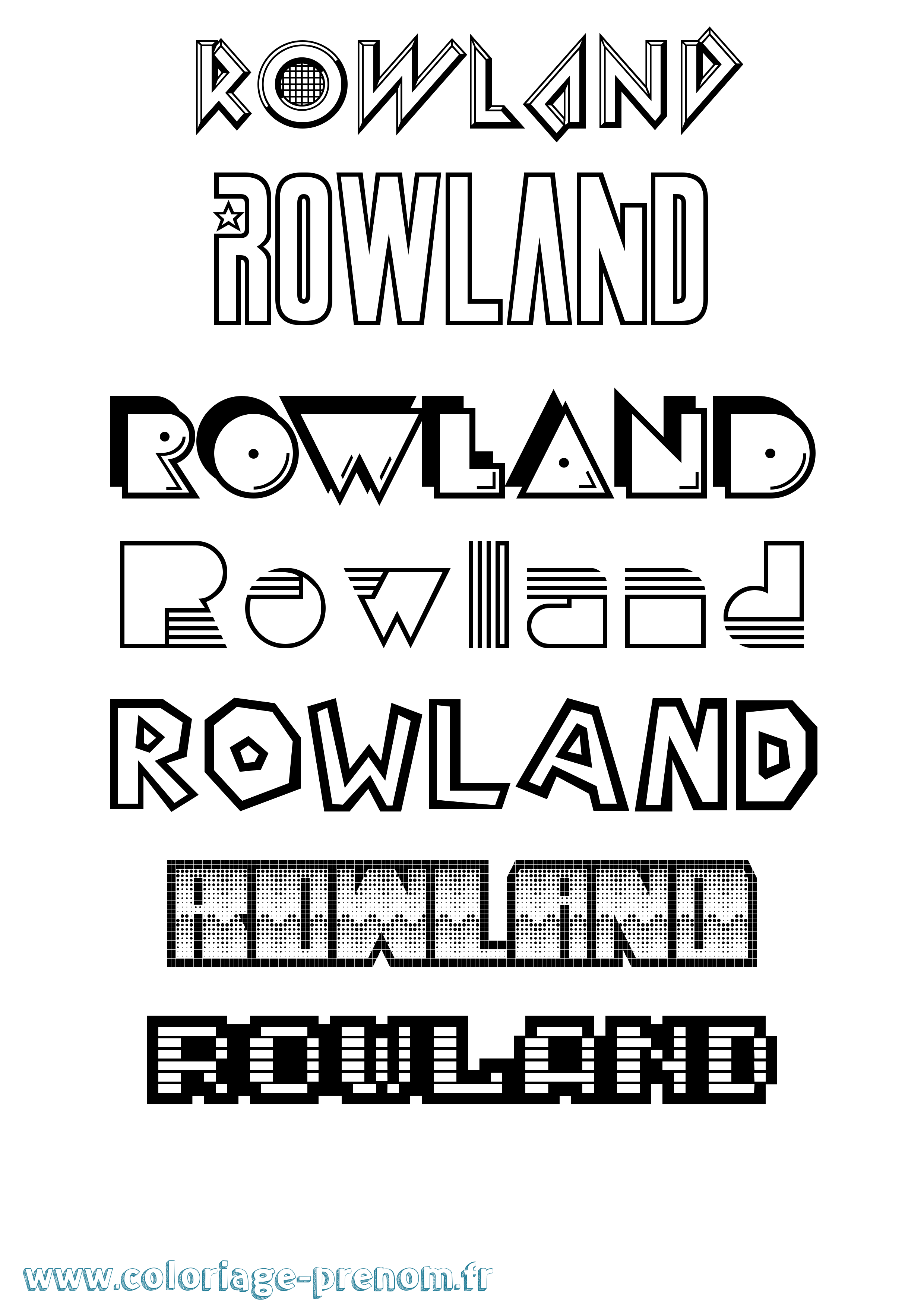 Coloriage Rowland Jeux Vidéos Coloriage prénom Rowland Jeux Vidéos