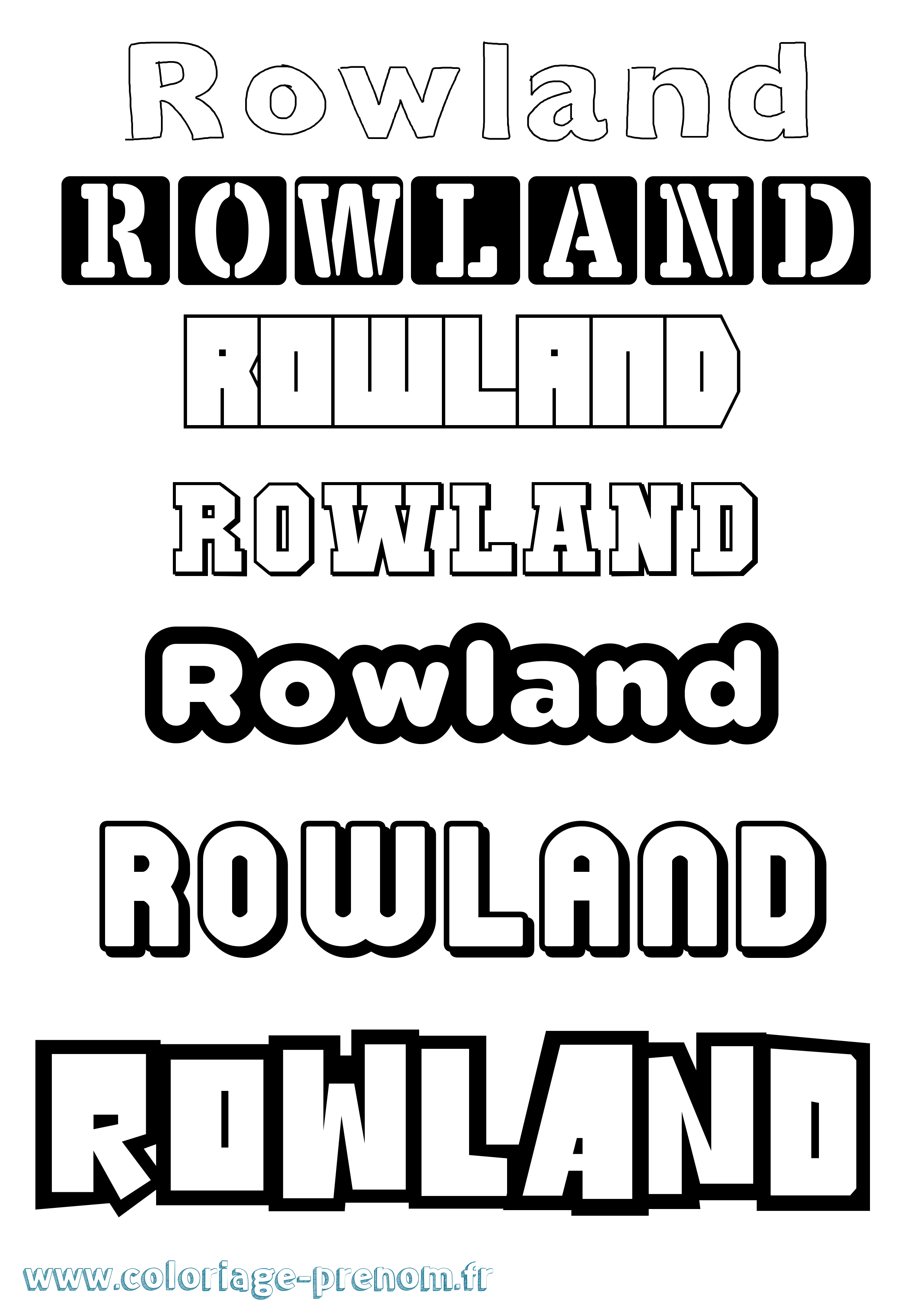 Coloriage Rowland Simple Coloriage prénom Rowland Simple