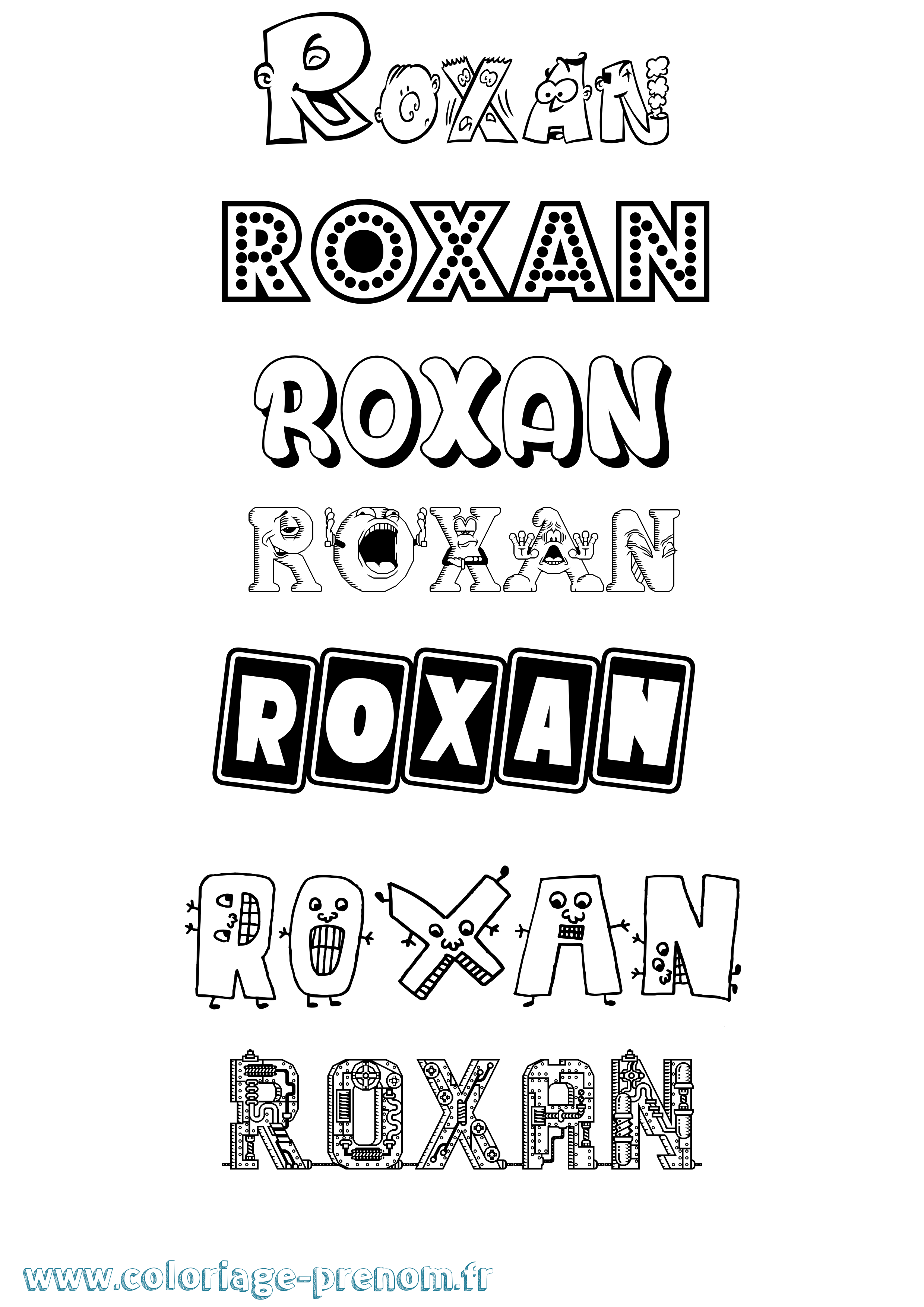 Coloriage Roxan Fun Coloriage prénom Roxan Fun