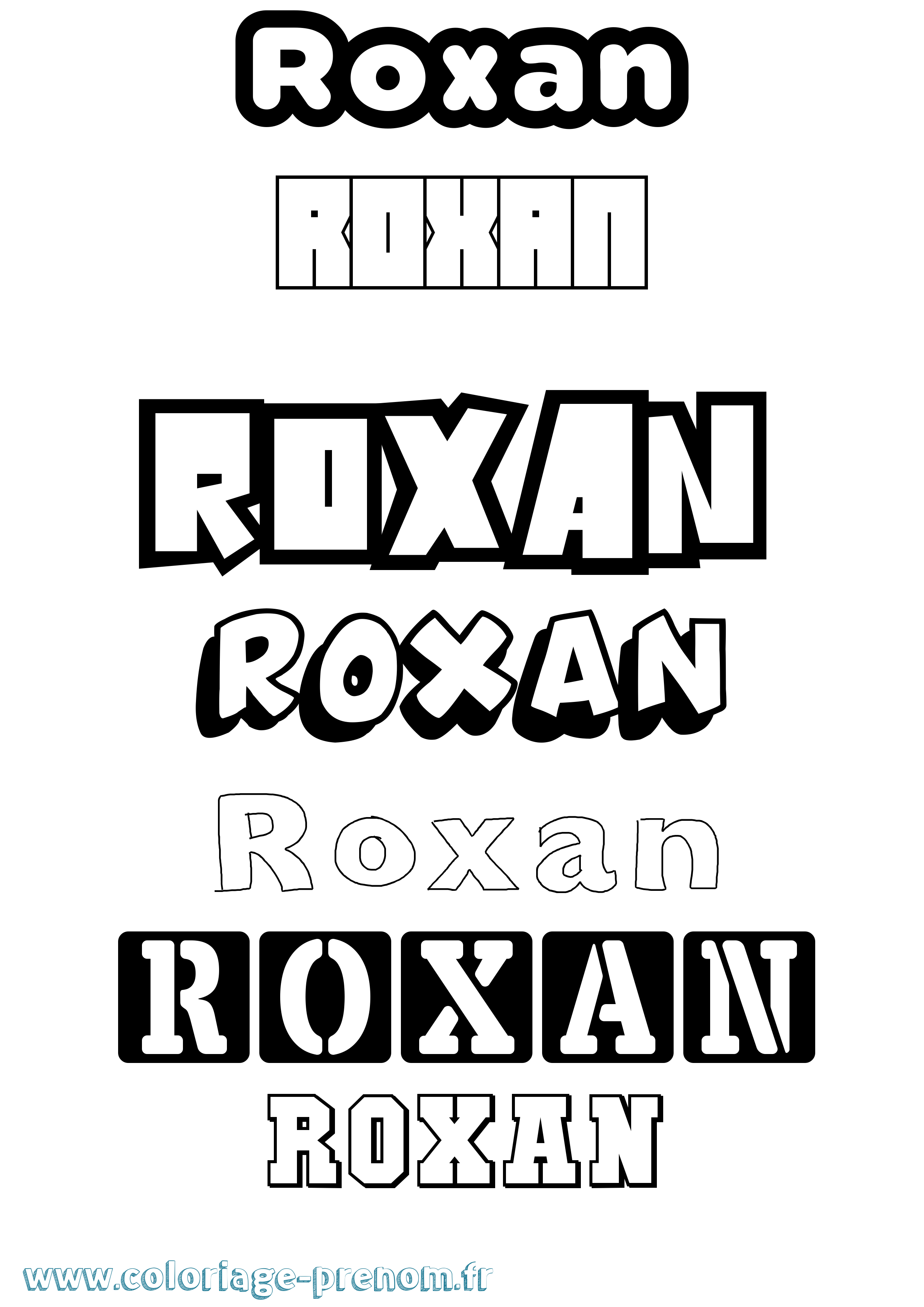 Coloriage Roxan Simple Coloriage prénom Roxan Simple